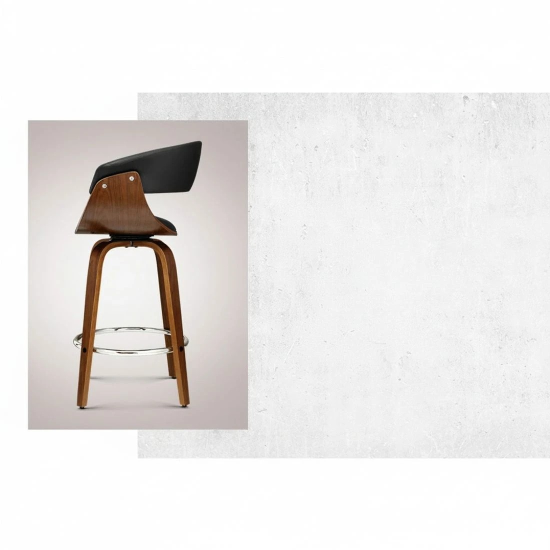3 Artiss 2x Bar Stools Swivel PU Seat - Black, 3 of 6