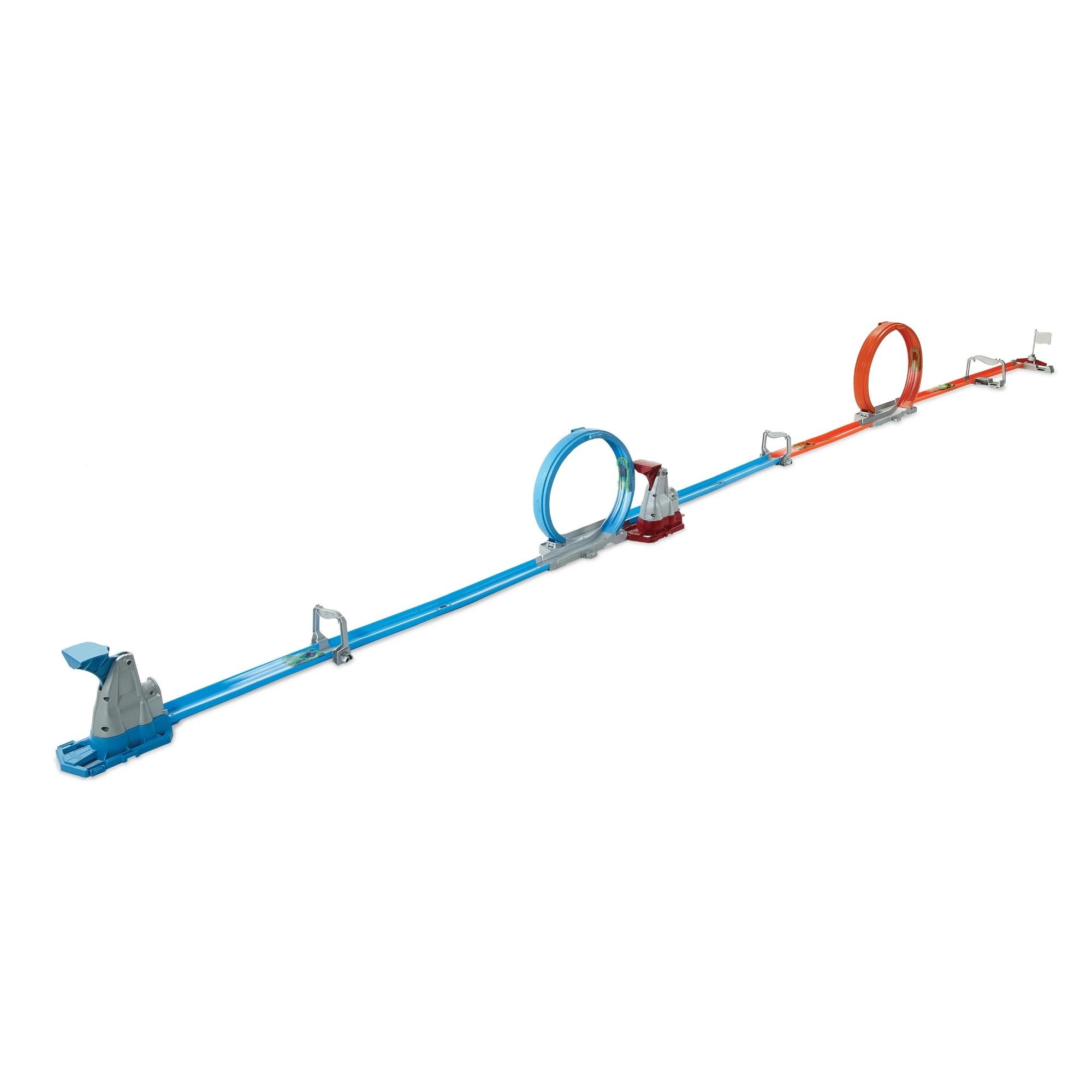 4 Hot Wheels Double Loop Dash Straight Track Large Loops Playset, 4 of 6