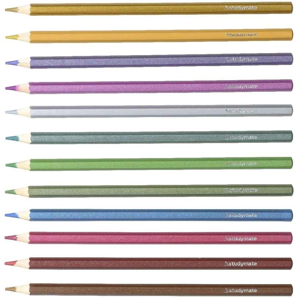 3 Studymate Pencils Metallic 12 Pack, 3 of 4
