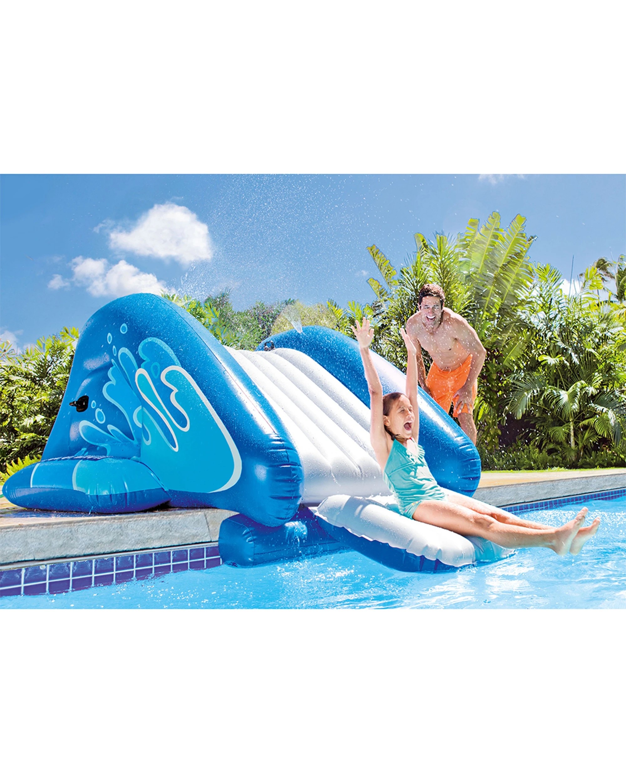 2 Intex Kool Splash 10ft 11in Inflatable Water Slide For In-Ground Pool 6+ - Blue, 2 of 5