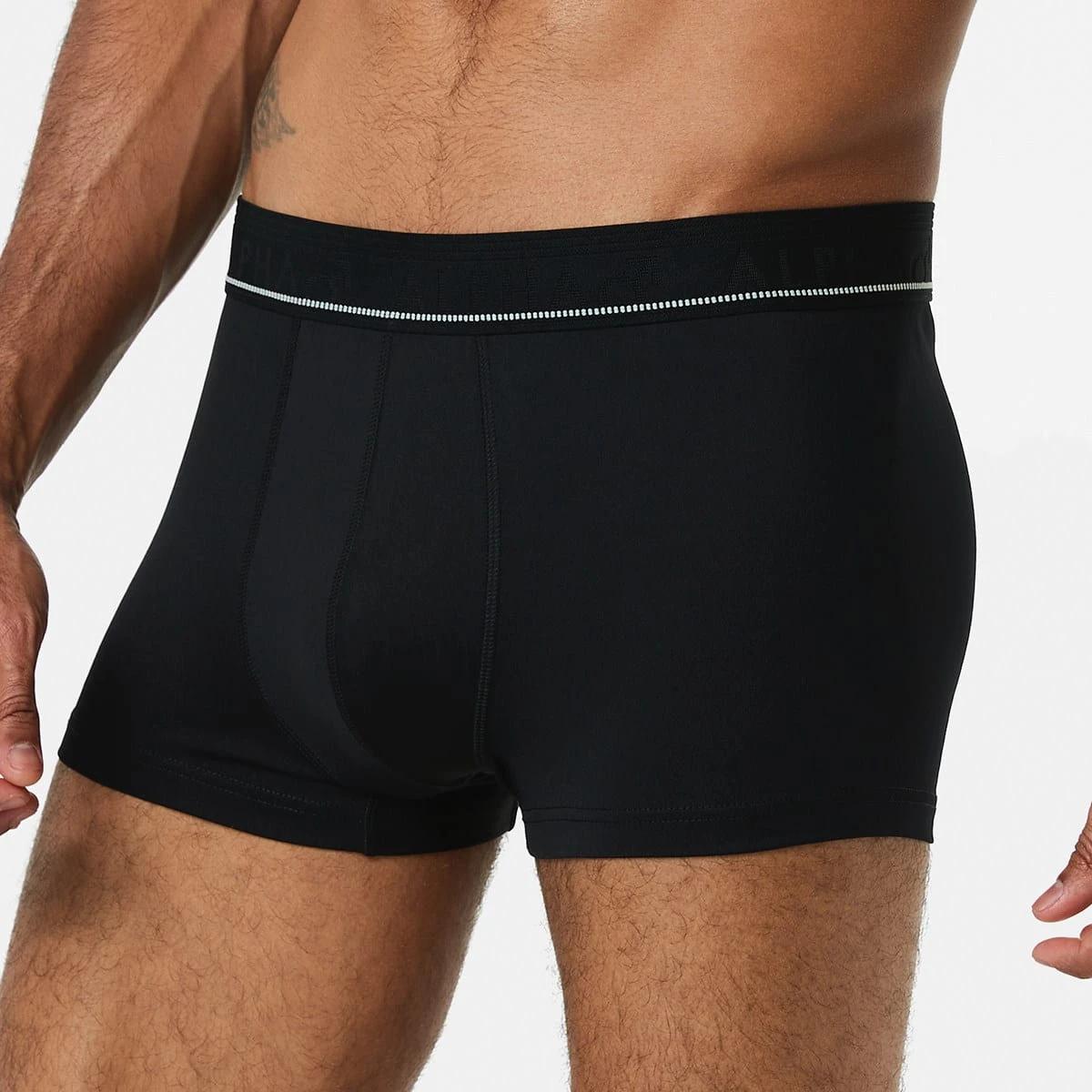 3 3 Pack Stay Fresh Plain Trunks Black, 3 of 6