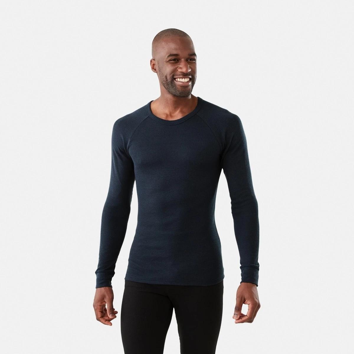 1 Long Sleeve Mini Waffle Thermal Top Bluenights, 1 of 5