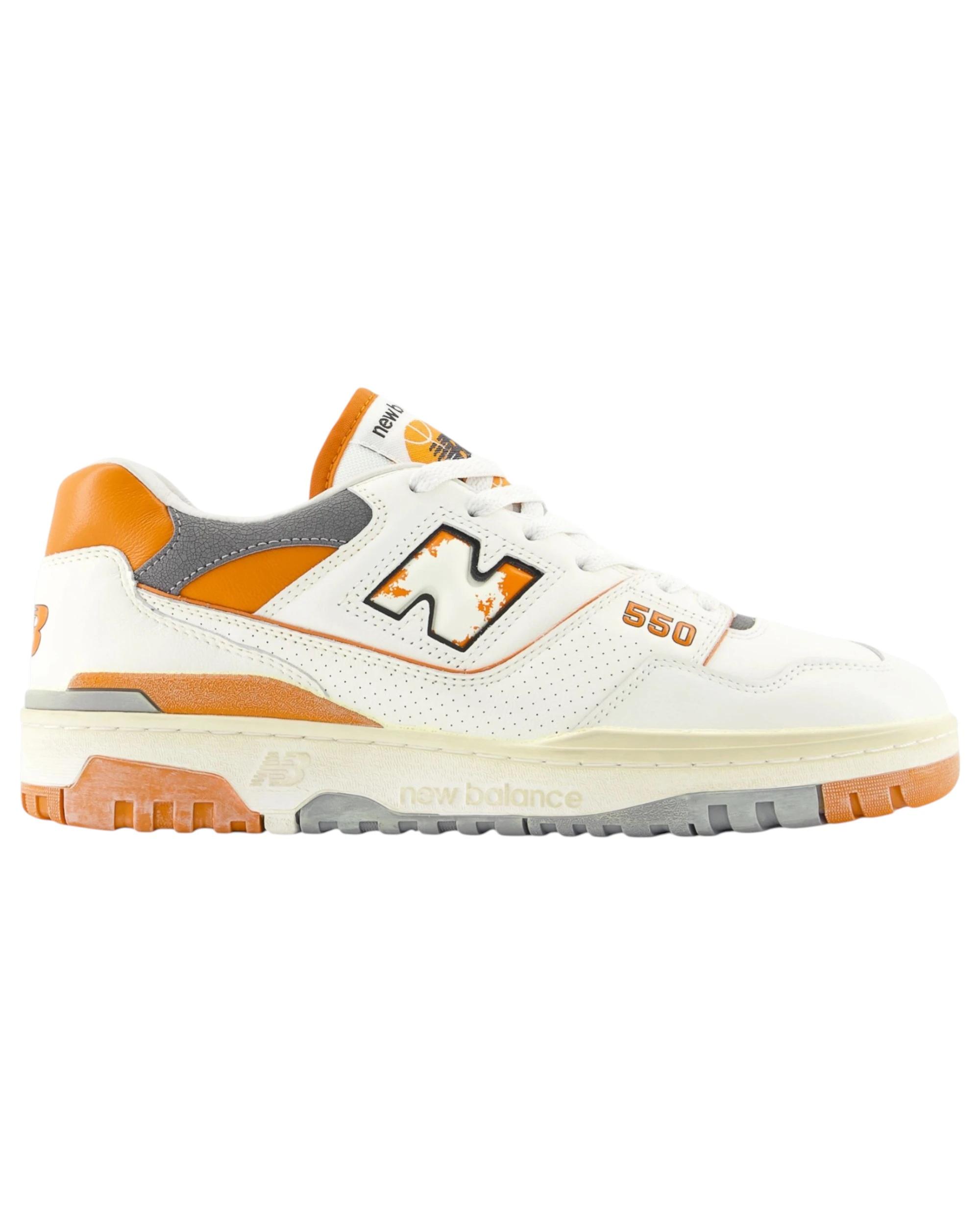 1 New Balance Mens 550 White/ Orange Athletic Shoes WHITE/ORANGE, 1 of 5
