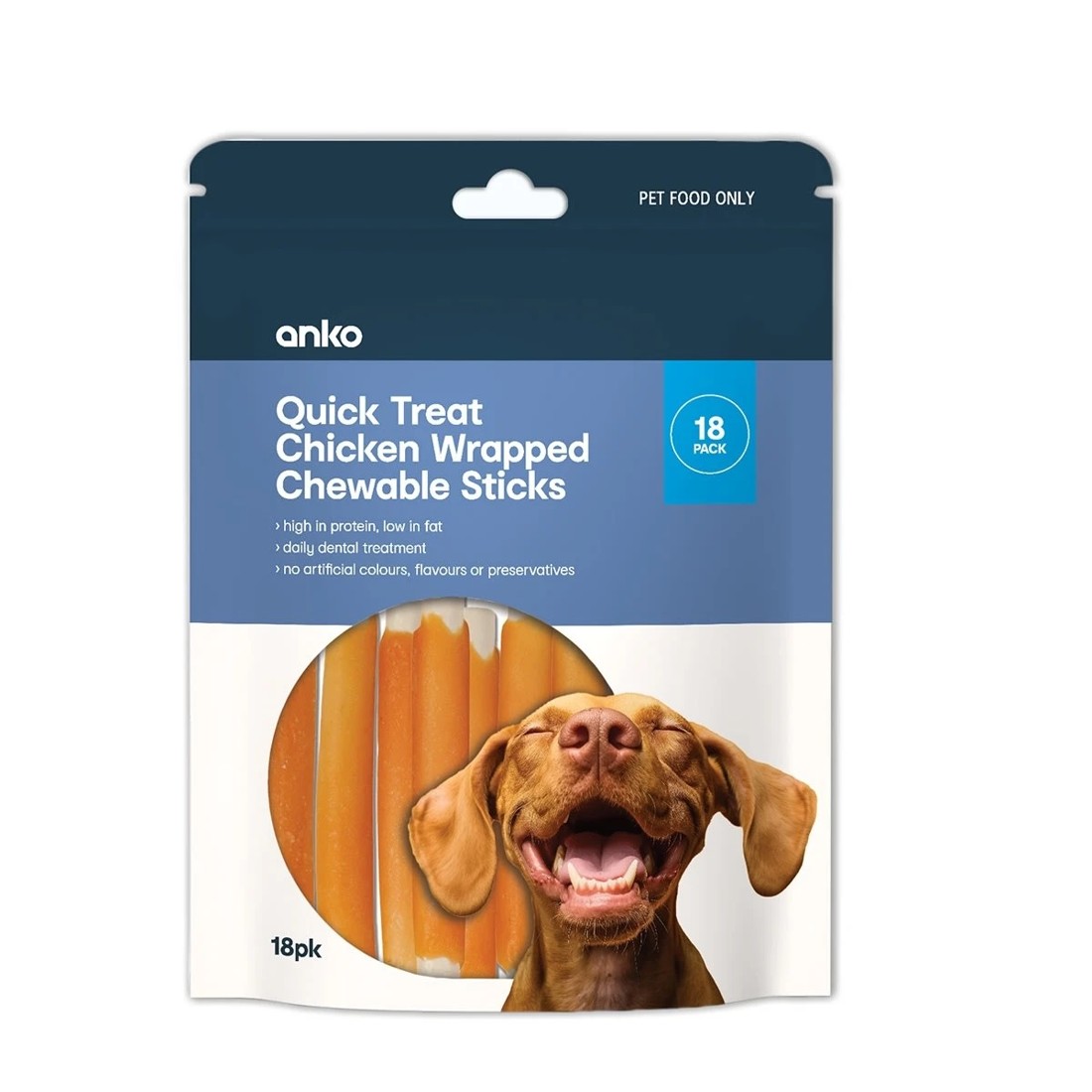 1 18 Pack Pet Treat Chicken Wrapped Raw Hide Alternative Sticks, 1 of 3