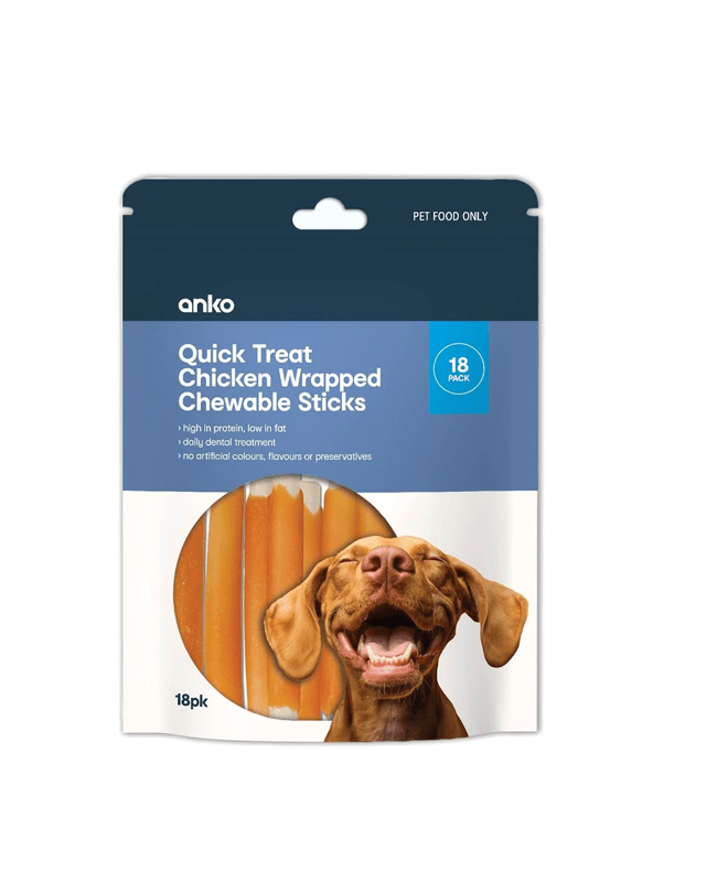 18 Pack Pet Treat Chicken Wrapped Raw Hide Alternative St