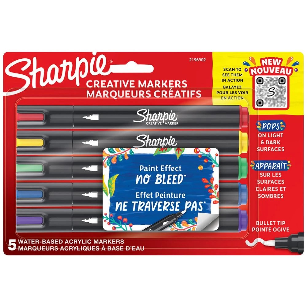 1 Sharpie Creative Acrylic Bullet Markers 5 Pack, 1 of 10