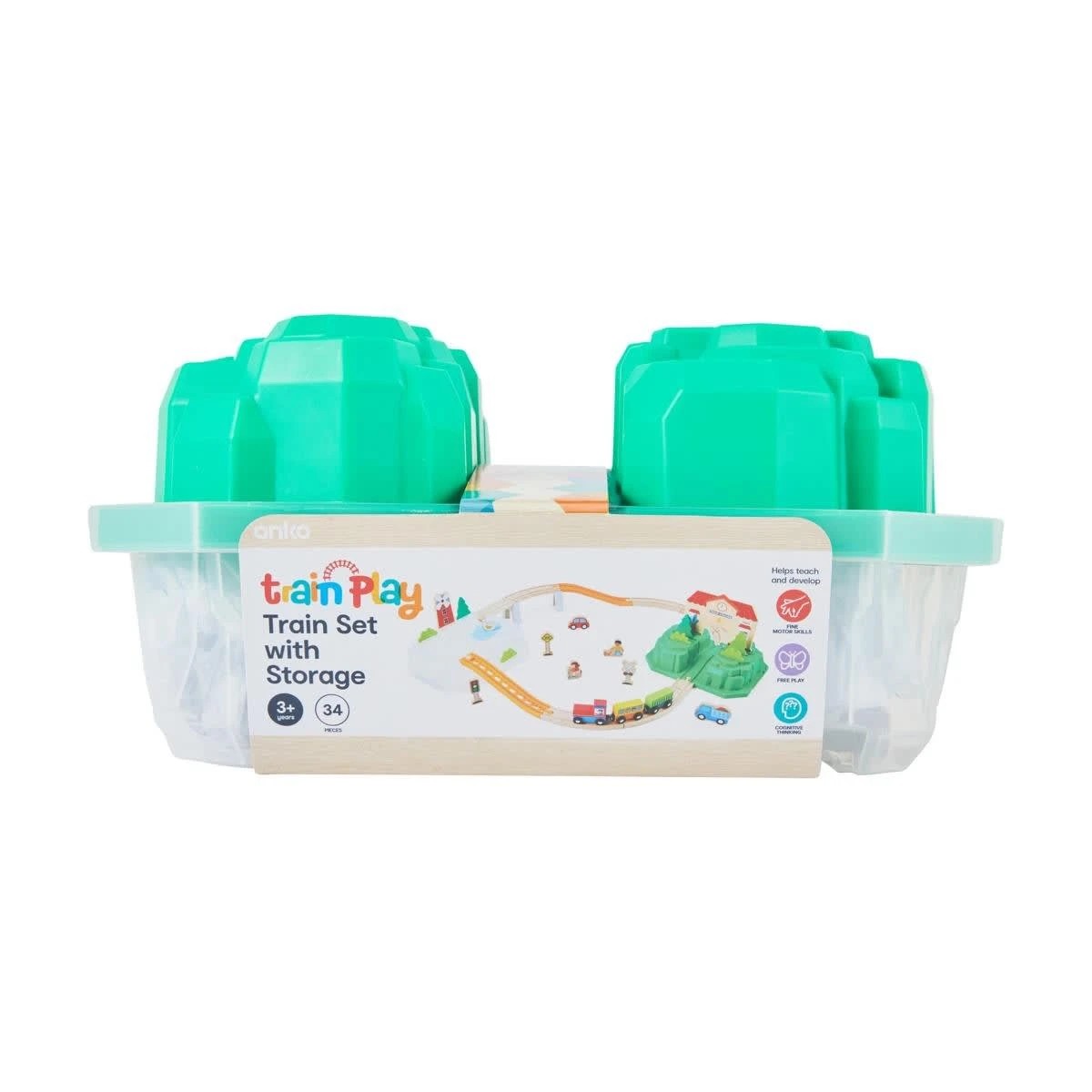 8 34 Piece Train Playset with Storage, 8 of 9