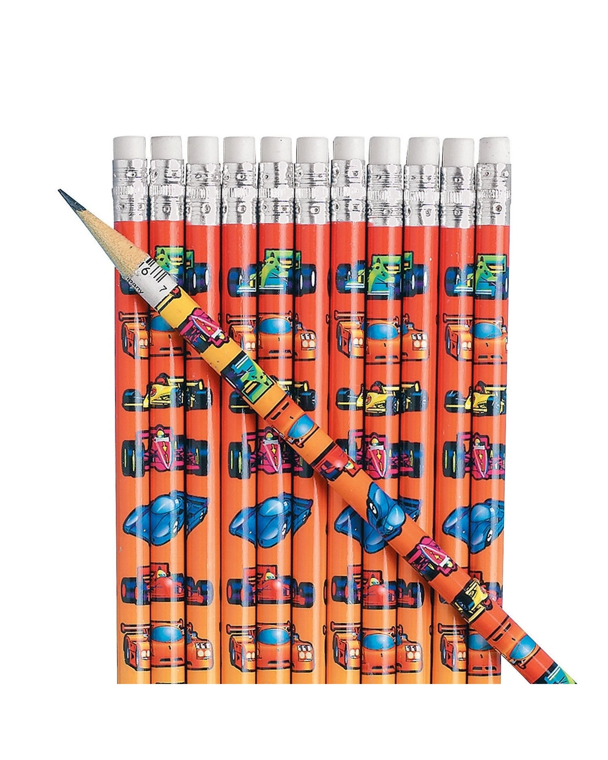 1 Fun Express Race Car Pencils Pack of 24 - Orange, 1 of 1