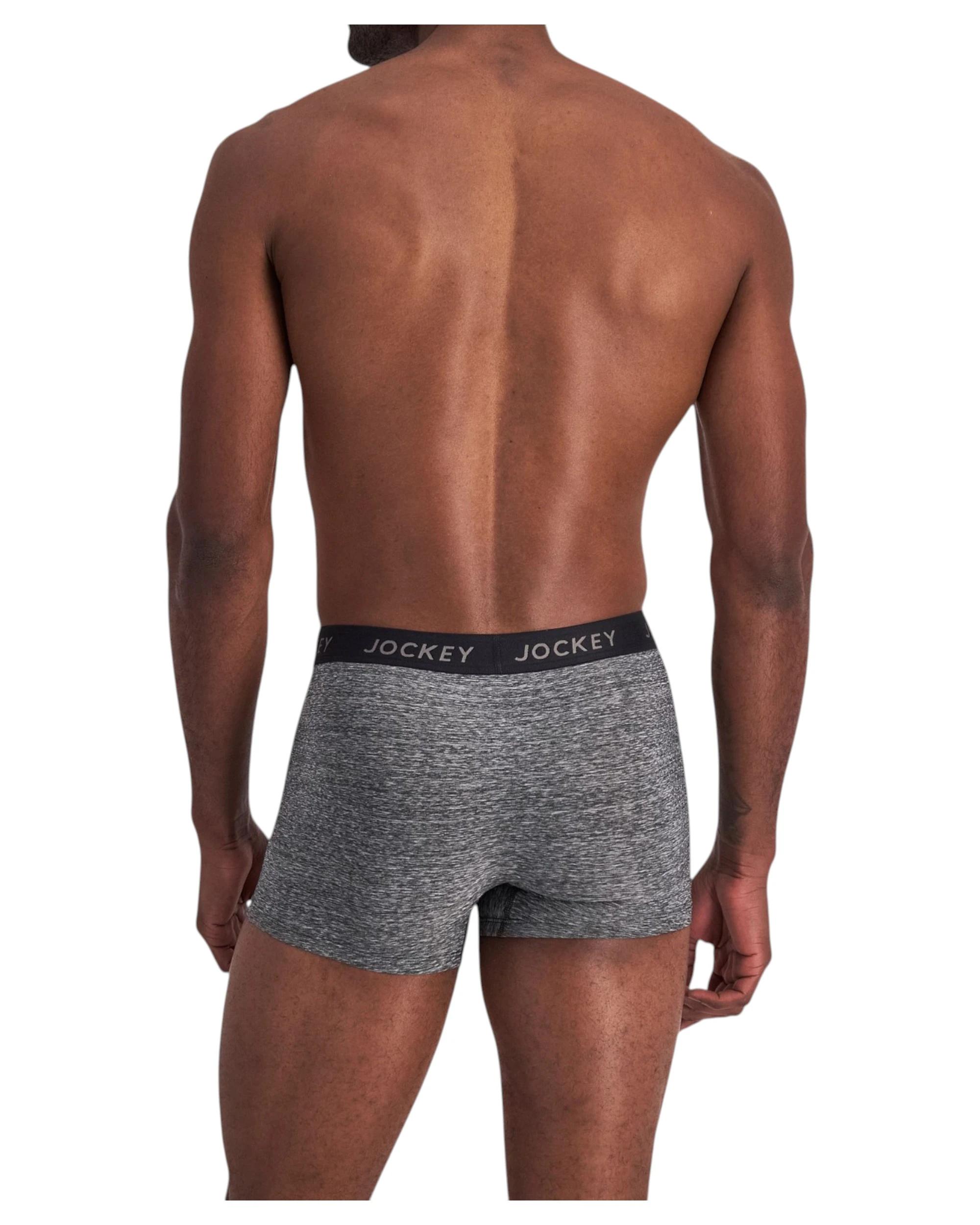 6 Jockey 6 Pack Mens Comfort Classics Microfibre Trunks Marle Underwear BLACK MARLE, 6 of 6