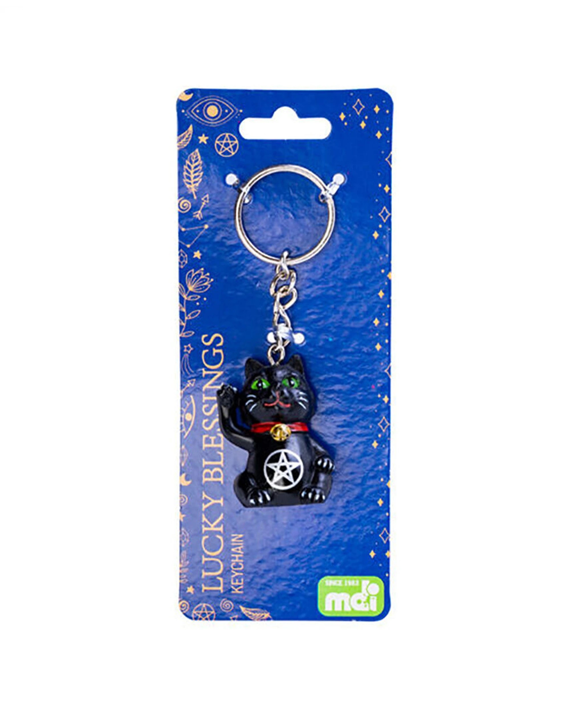 4 Lucky Cat 6PK Keychain Lucky Kitty Charm Figurine Bag Toy 3x6cm - One Size - Black, 4 of 4