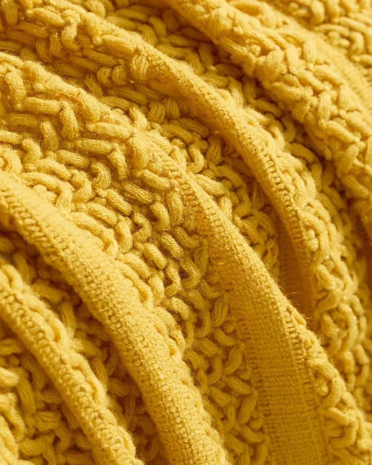 2 Gioia Casa Boho Open-Knitted Throw 130x170cm - Yellow, 2 of 3