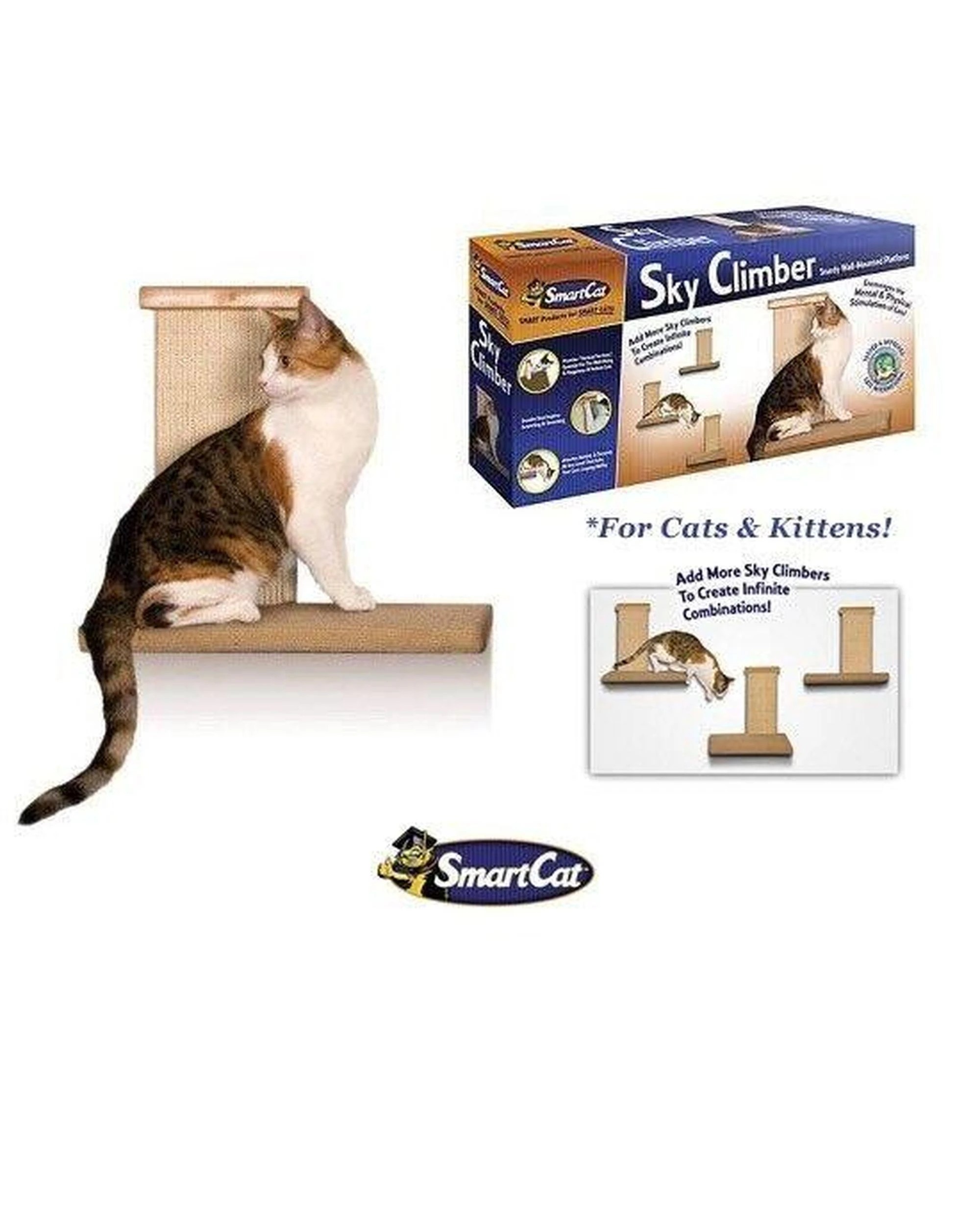 2 SmartCat Sky Climber Wall Mounted Durable Cat Scratching Post, 2 of 6