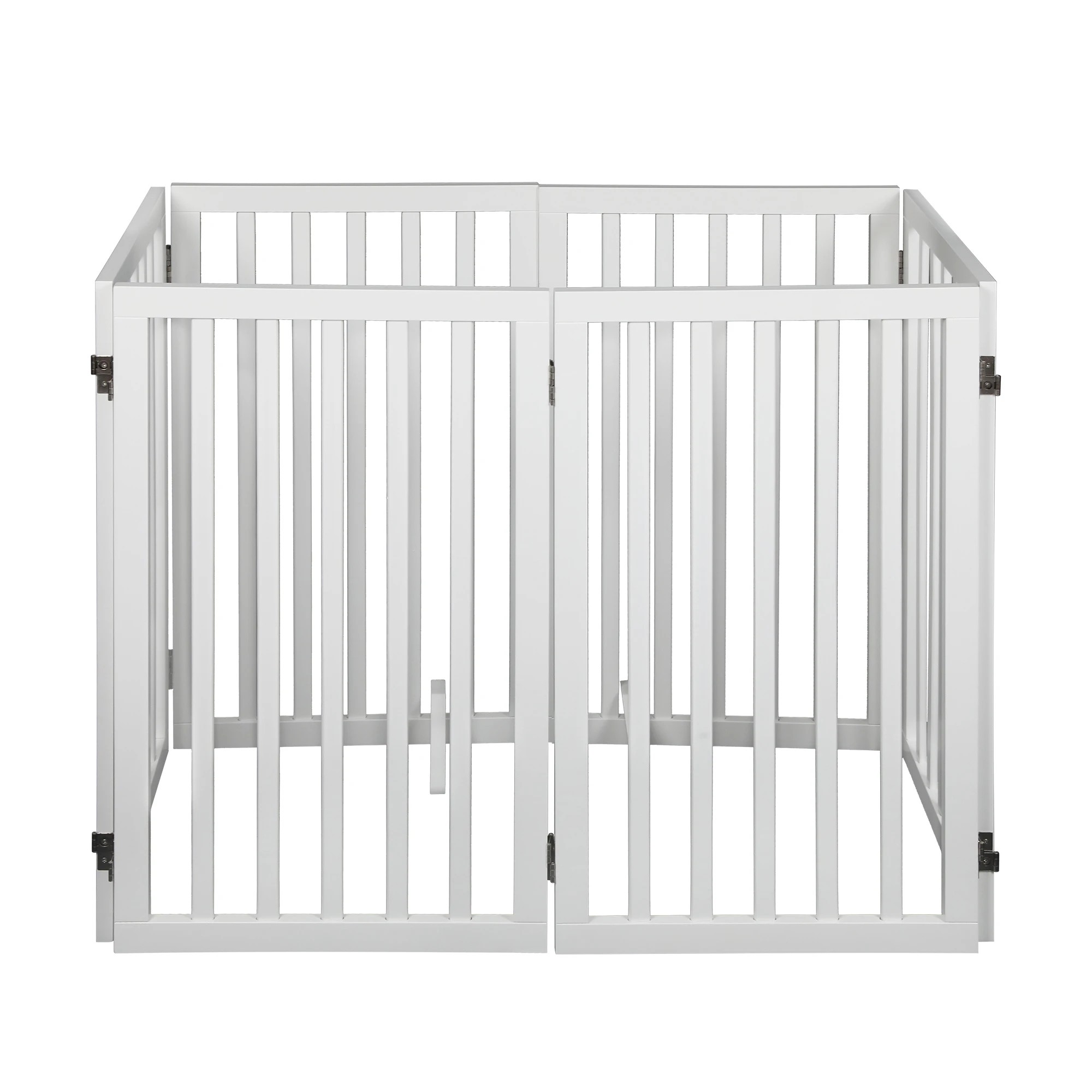 2 Pawz 6 Panels Wooden Pet Gate White Xl, 2 of 6