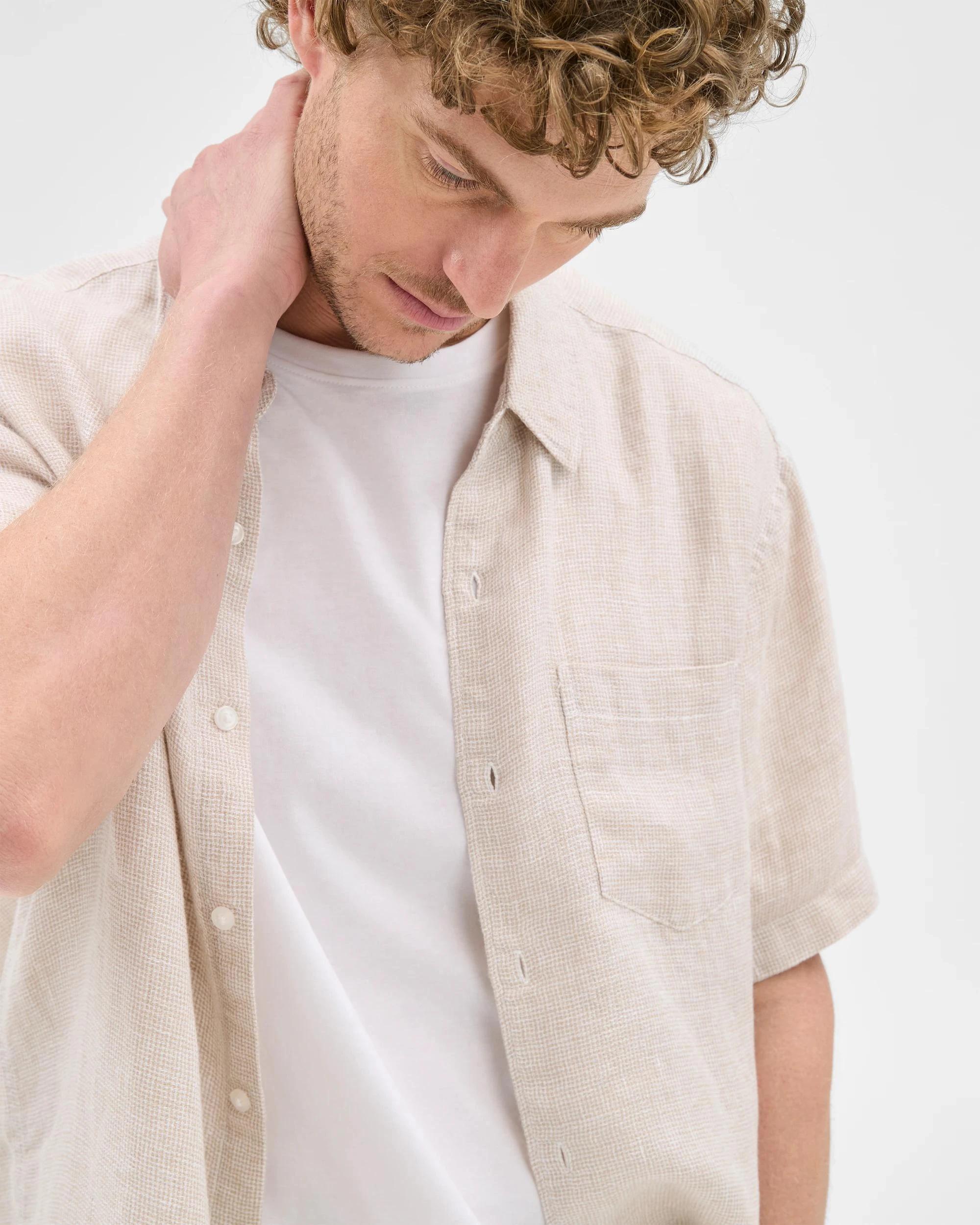 5 Target European Linen Textured Shirt STONE, 5 of 8