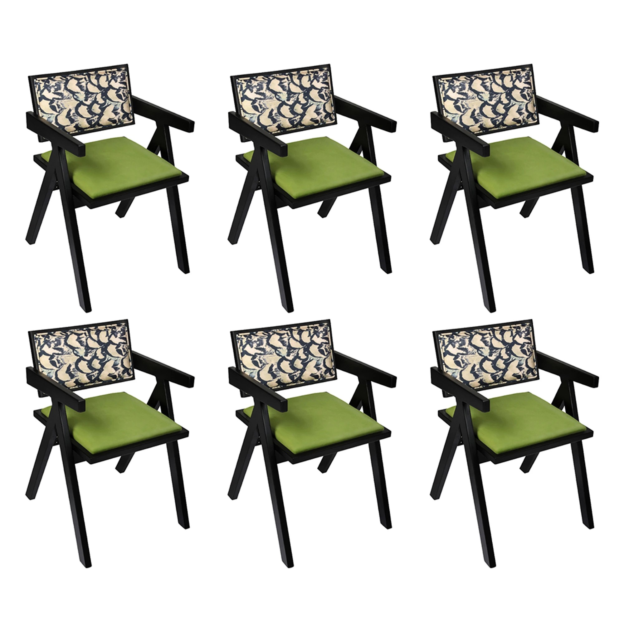 1 Levede 6x Dining Backrest Chairs - Black - Black, 1 of 9