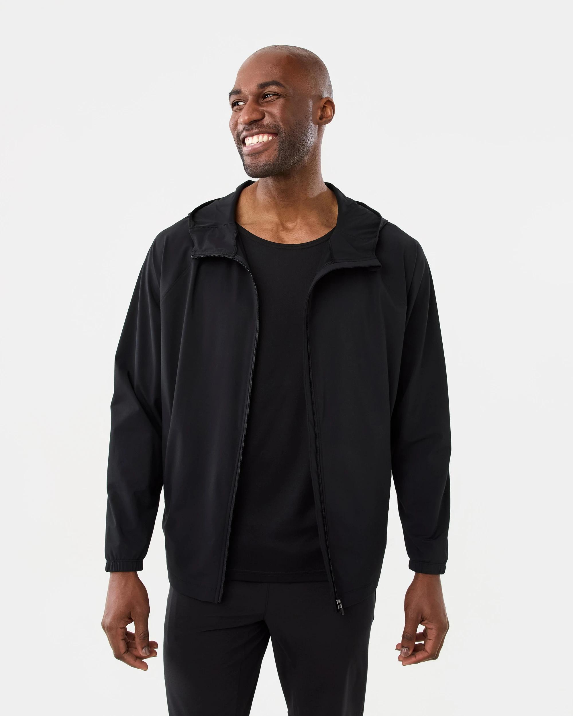 1 Active Mens Everyday Lightweight Jacket Black, 1 of 8