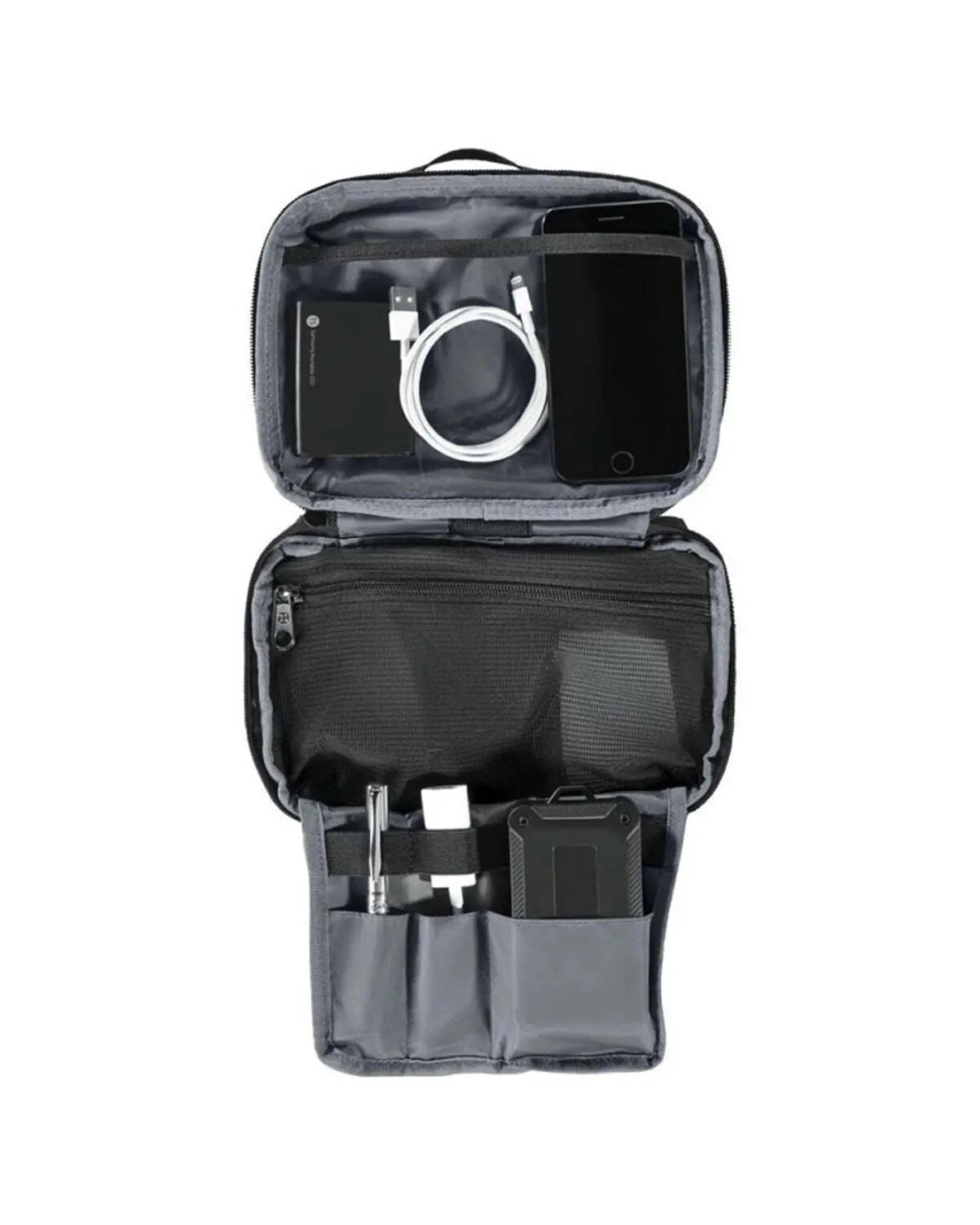 2 Wenger XE Organiser Full Opening Recycled Durable Lightweight Storage Bag 2L Capacity - Black, 2 of 6