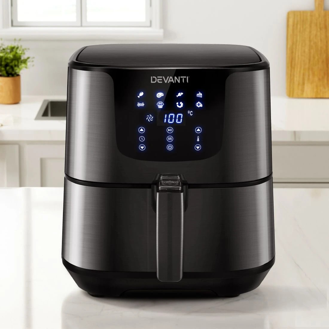 3 Devanti Air Fryer 7L LCD Fryers - Black, 3 of 7