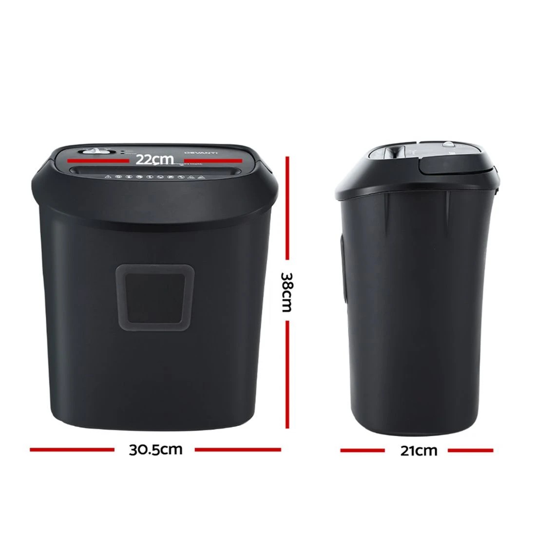 3 Devanti Electric Paper Shredder for Home Office 10 A4 Paper Sheet Cross-Cut Paper - Black, 3 of 6
