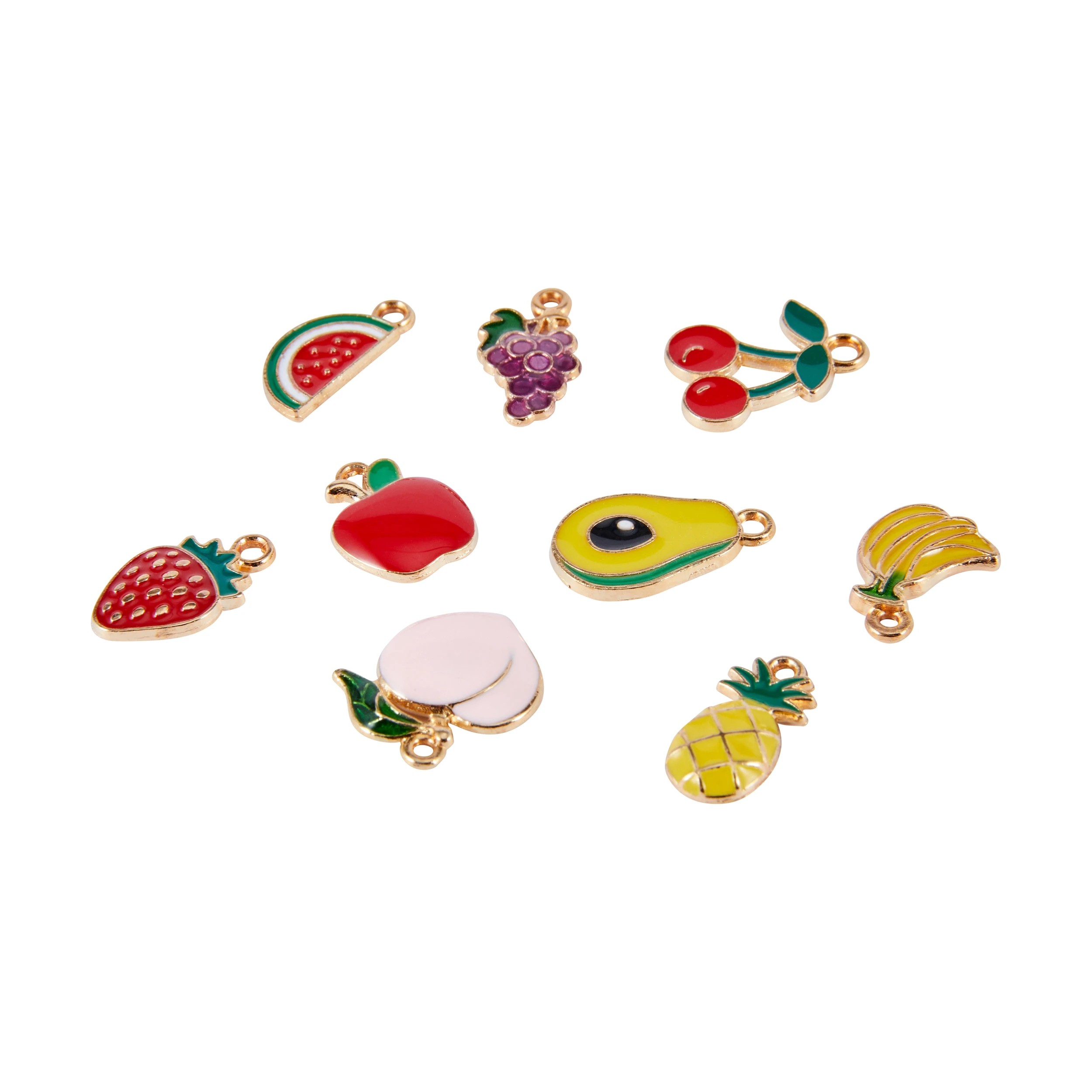 4 9 Piece Jewellery Making Charms - Fruit, 4 of 4
