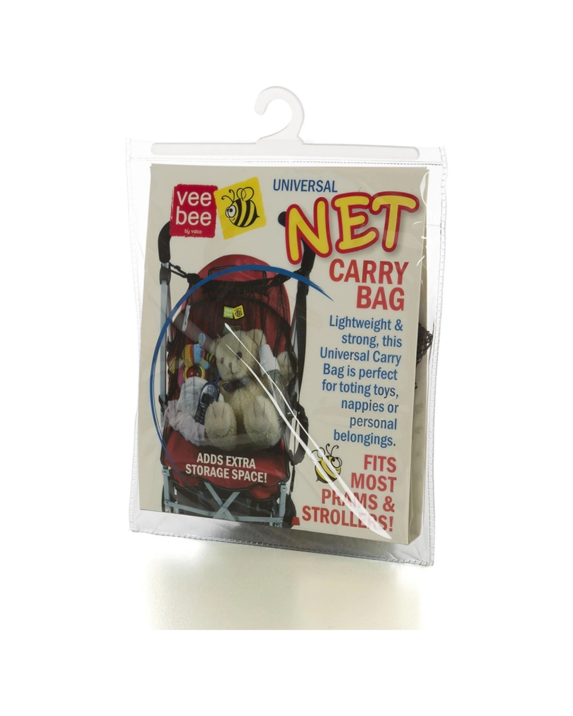 3 VeeBee Stroller Net Bag Pram Storage Mesh Expandable Easy Access Clip On - Black, 3 of 4