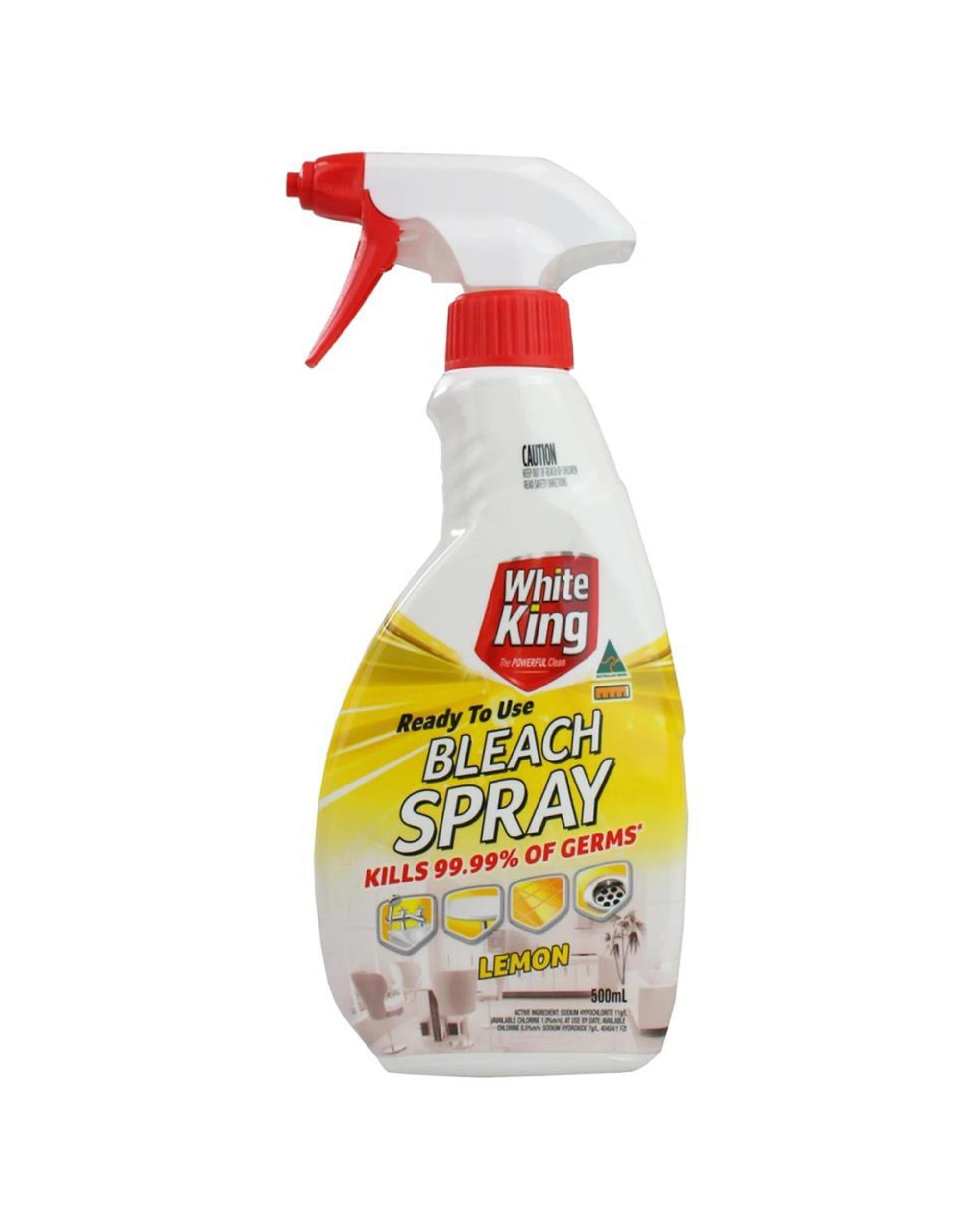 2 White King 6PK All Purpose Bleach Spray Cleaner 500ml Lemon - Multi, 2 of 3