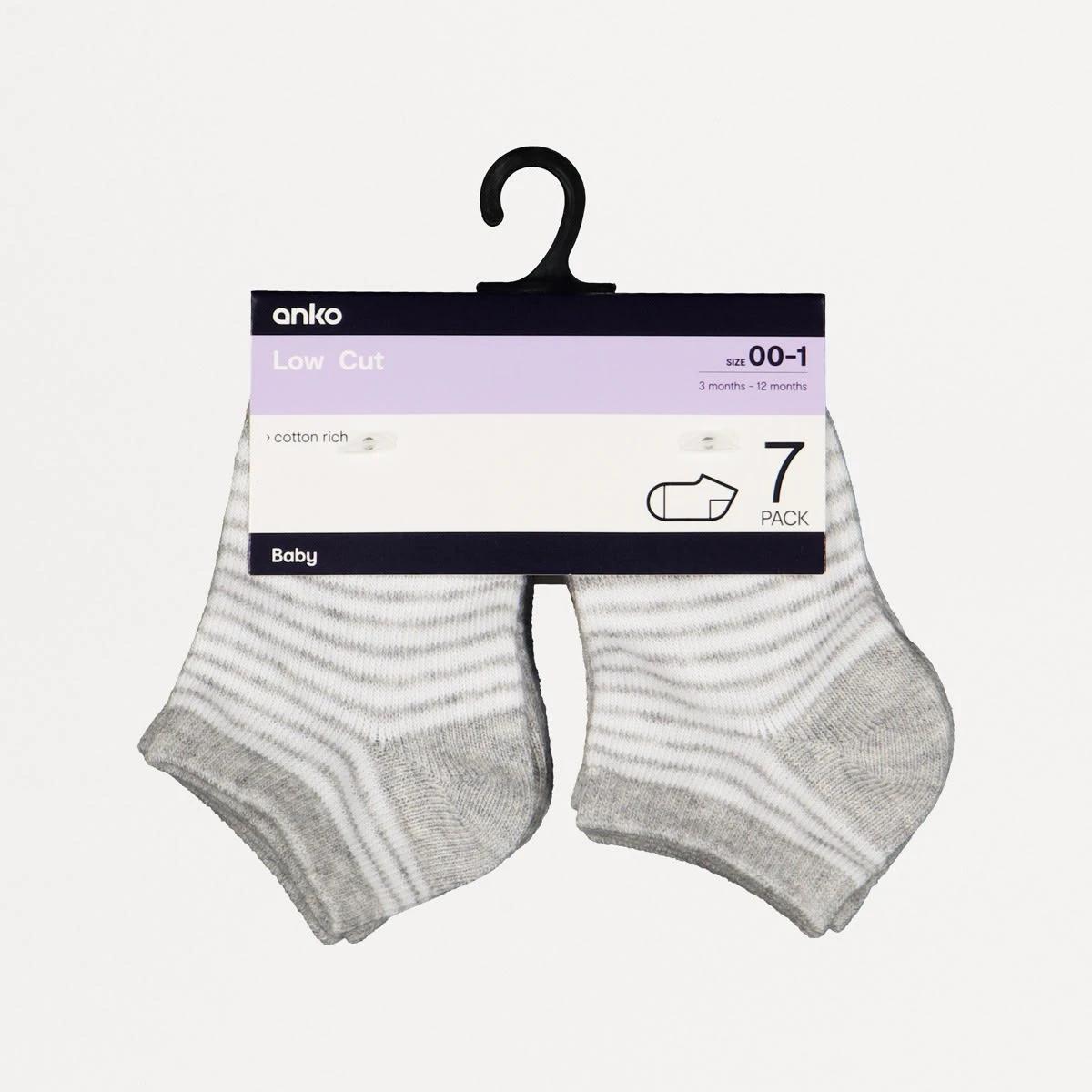 2 7 Pack Low Cut Socks Grey Mix, 2 of 2