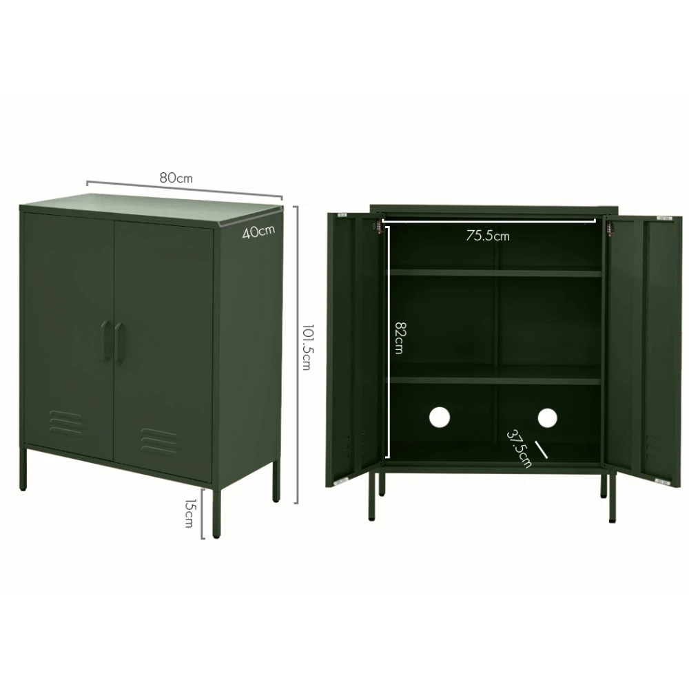3 Artiss Buffet Sideboard Metal Cabinet - SWEETHEART - Green, 3 of 6