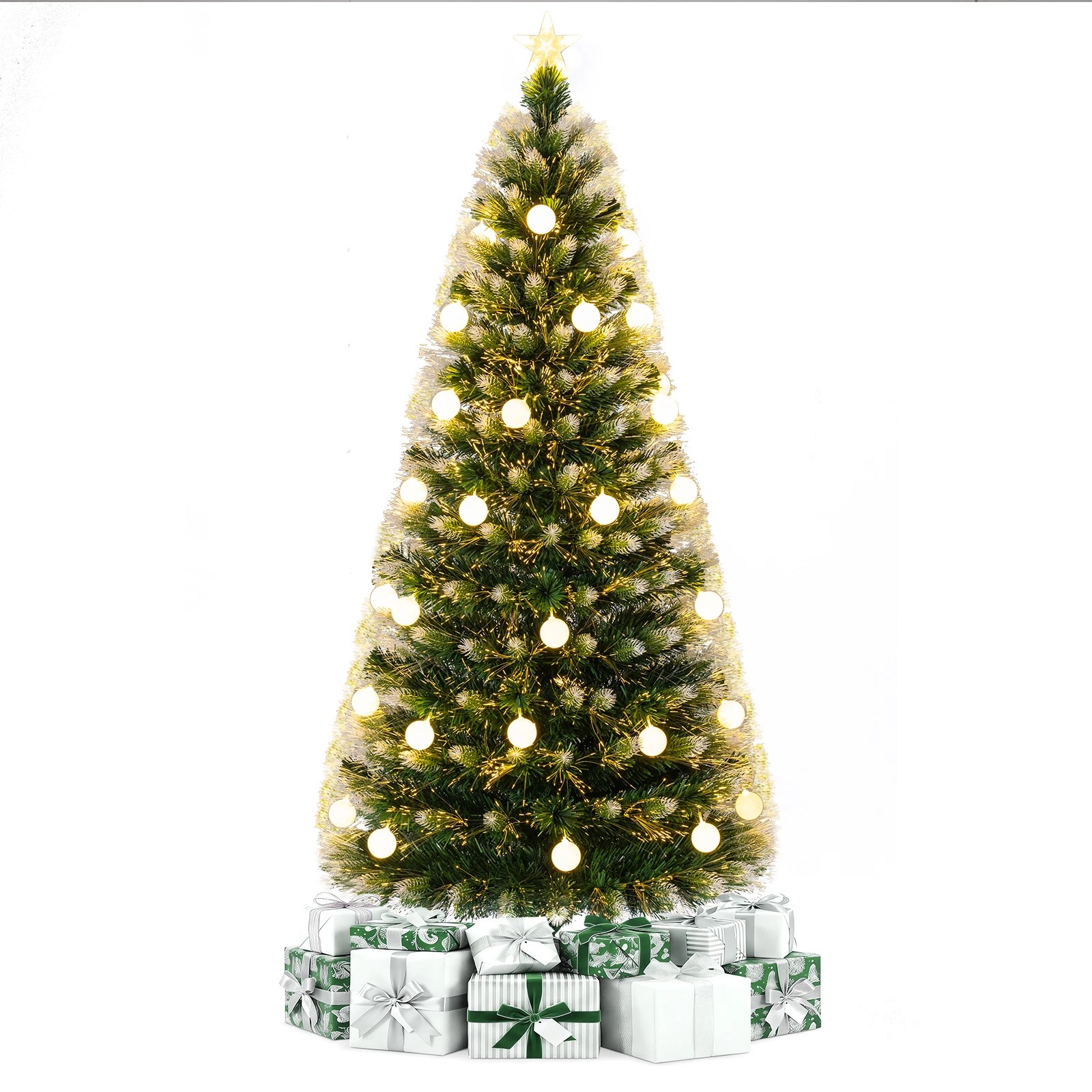 7 Costway 1.8M Artificial Fiber Optic Christmas Tree 36 Warm White LEDs, 7 of 7