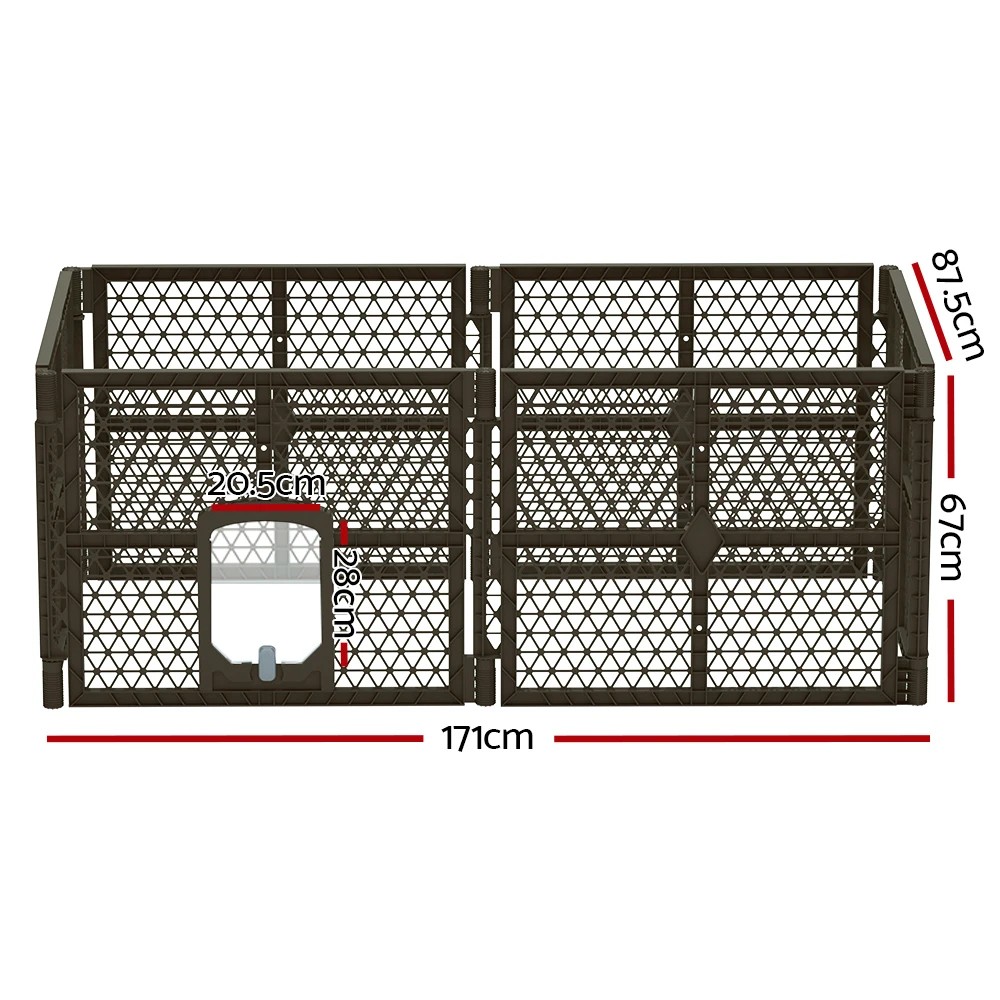 2 i.Pet Dog Playpen Enclosure 6 Panel Pet Fence Plastic Play Pen - Black, 2 of 5