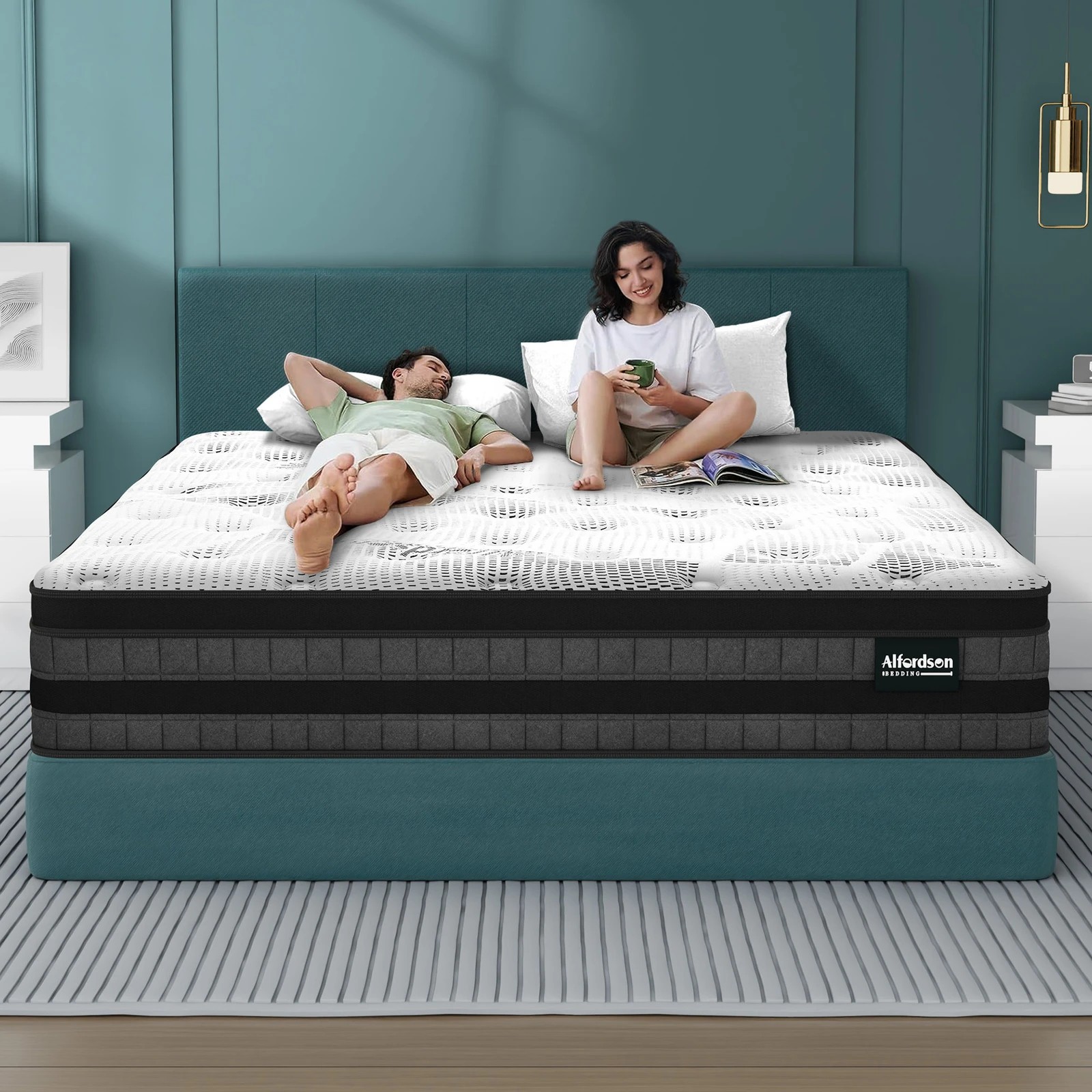 9 Alfordson Mattress Euro Top Bonnell Spring Medium Firm Bed 22CM Foam - Single Bed, 9 of 9