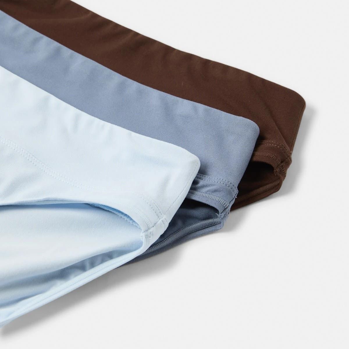 2 3 Pack Ultra Soft Hi-Cut Briefs HALOGEN BLUE, STEEL GREY, CHOCOLATE FUDGE, 2 of 8