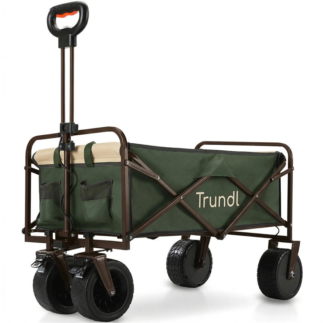 1 Trundl 106L Electric Folding Pull Cart - Green, 1 of 1