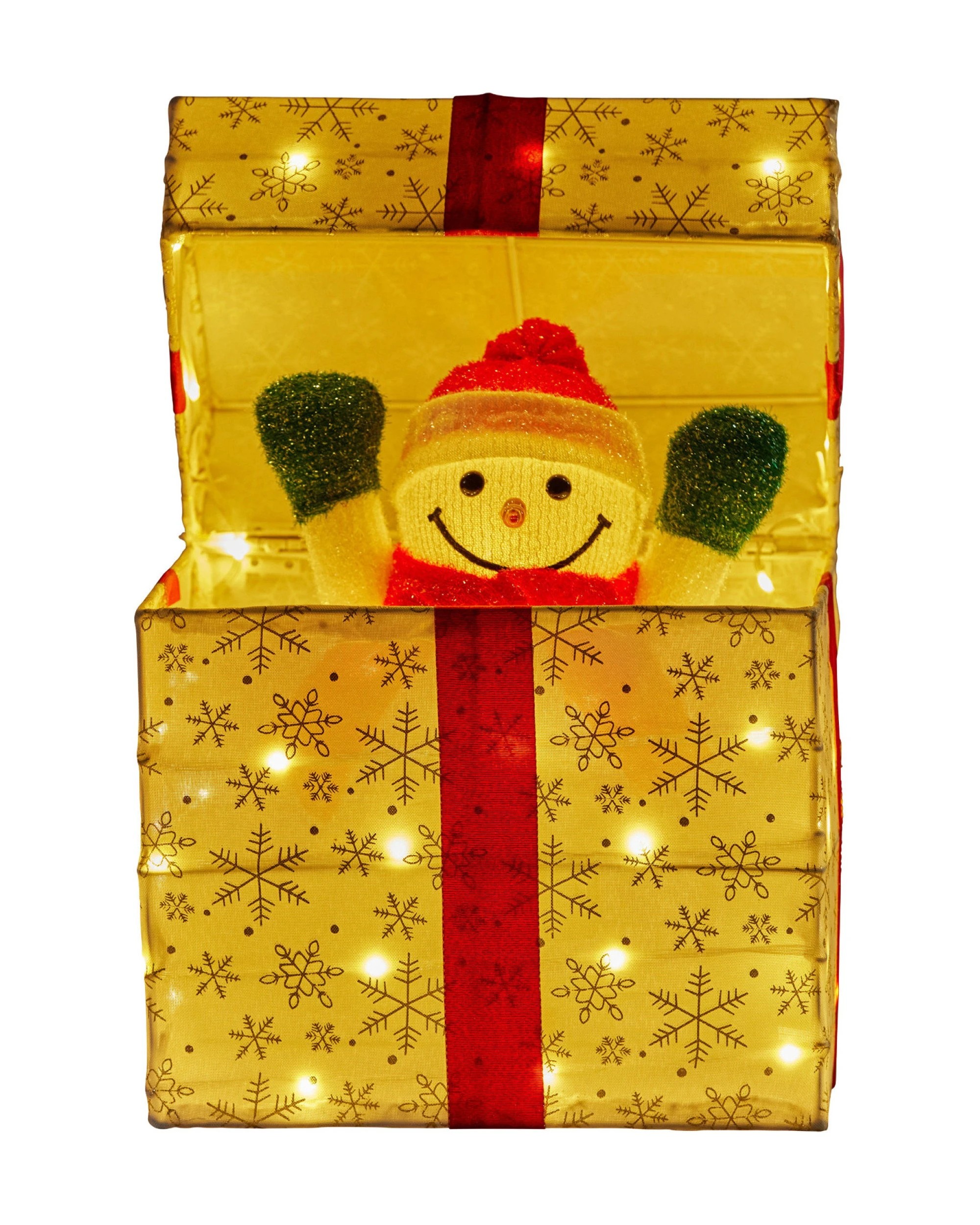 1 Christabelle Animated Snowman in a Gift Box LED Christmas Tree Decoration Ornament Lights Xmas, 1 of 7