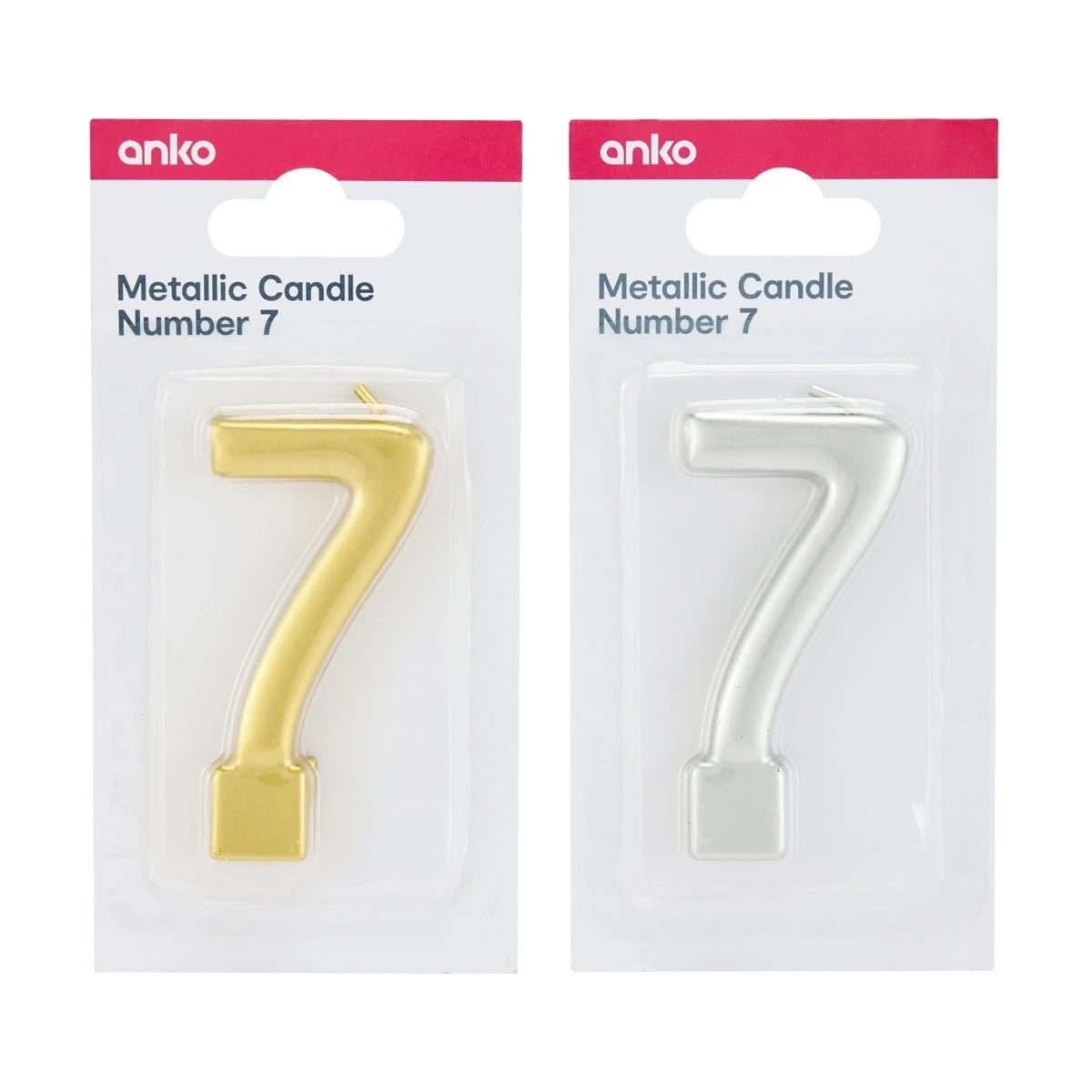 6 Metallic Candle Number 7 - Assorted, 6 of 6