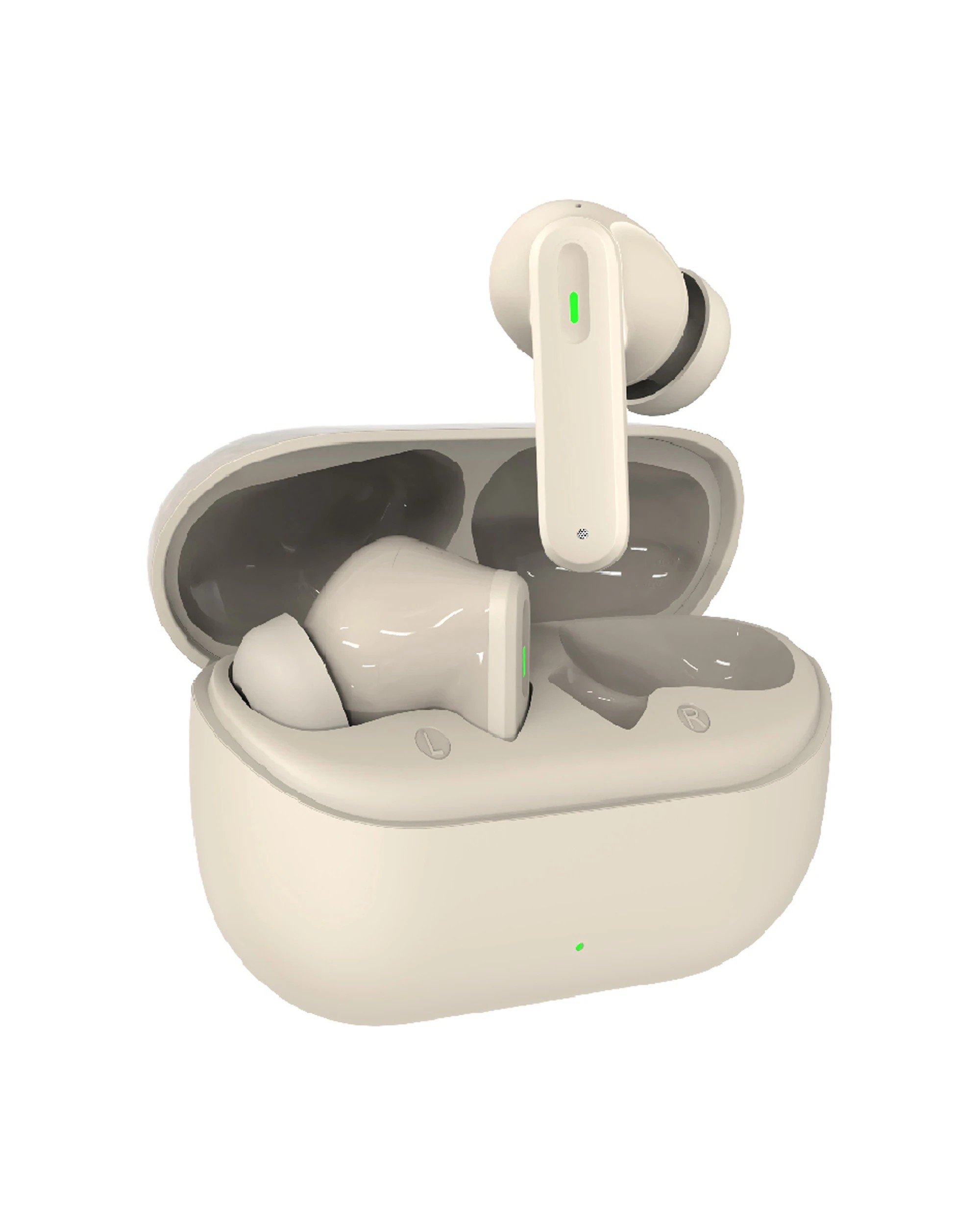 1 Sansai TWS Earphones Bluetooth 5.3 with Wireless Charging Case 6x5 cm Ivory - Beige, 1 of 3
