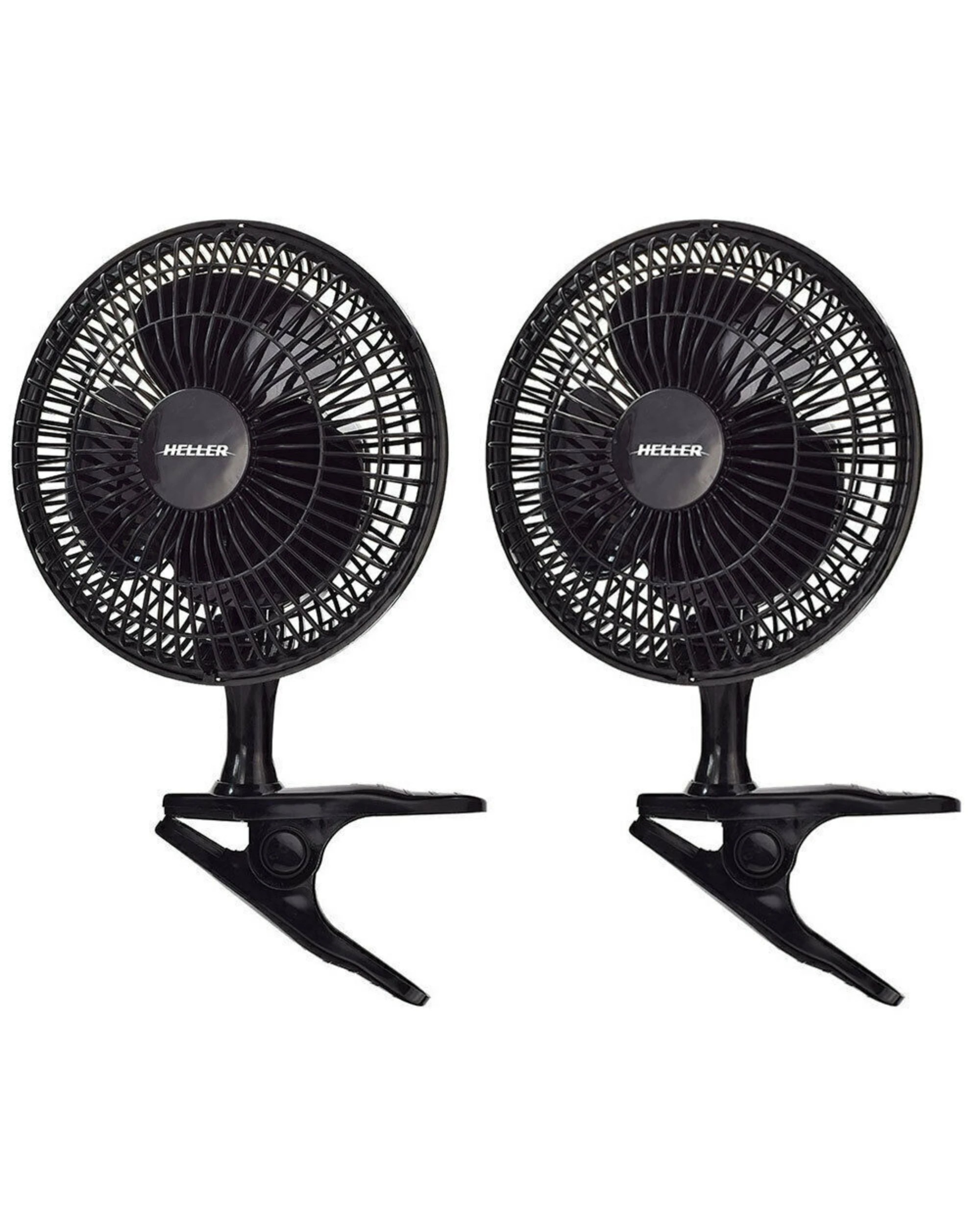 1 Heller 15cm Desk/Personal Clip Fan Tilt Air Cooling Cooler - Set of 2 - Black, 1 of 4