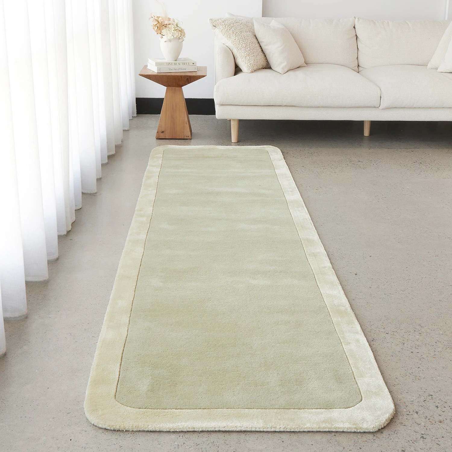2 Common Ground Rugs Nexus 300x80cm Runner - Medium Hand Tufted Wool Rug - Green, 2 of 7
