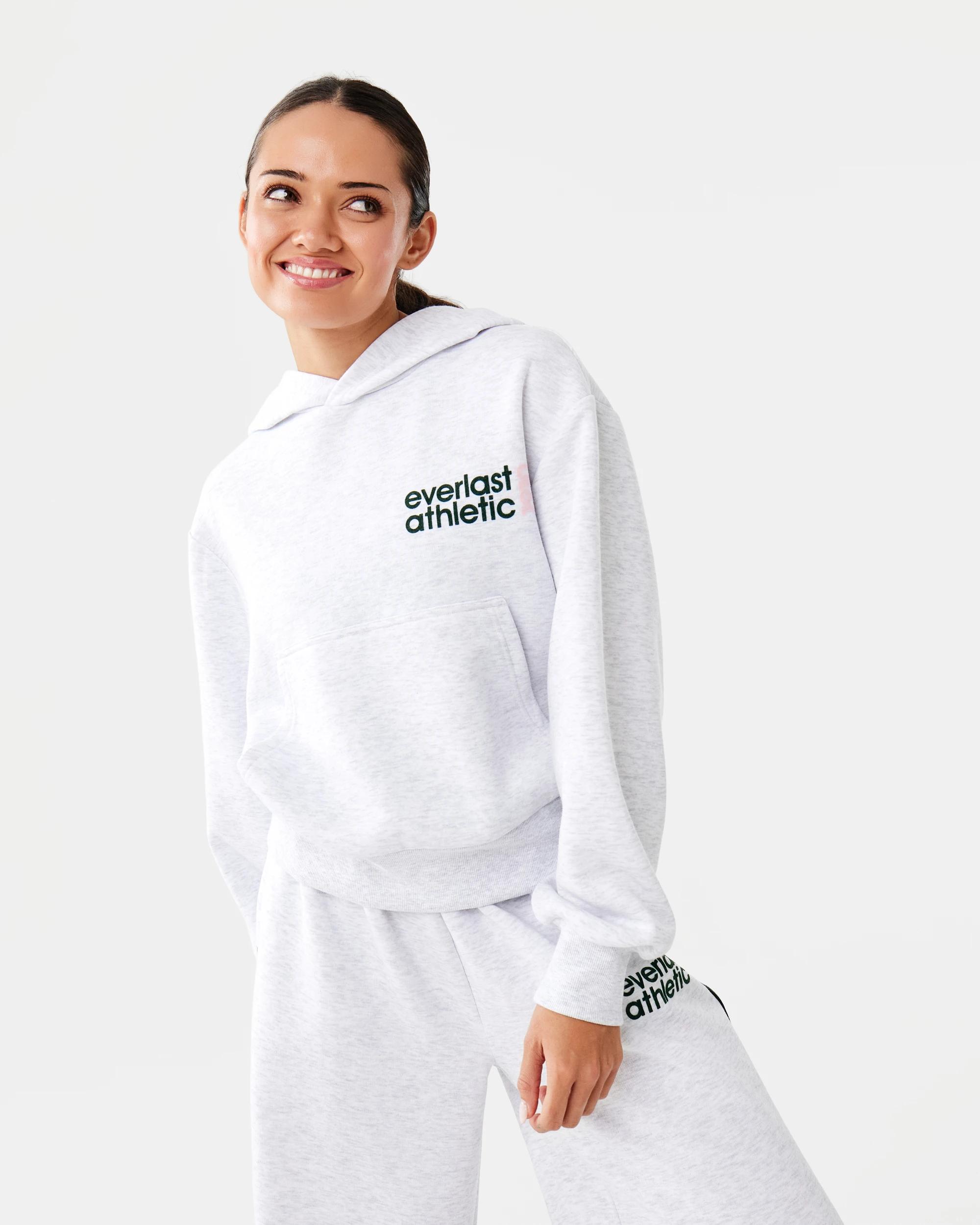 1 Everlast Womens Mid Length Cinch Hoodie White Marl, 1 of 10