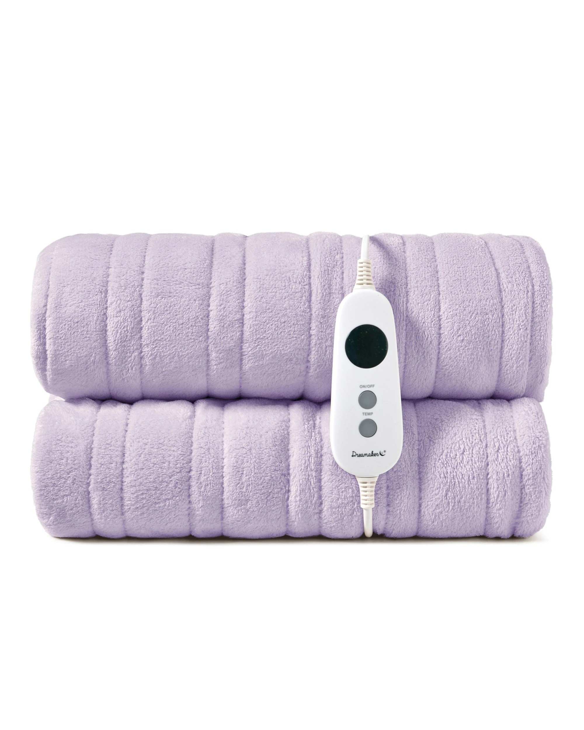 2 Dreamaker Kingston Coral Fleece Electric Heated Throw Blanket 180x200cm - Lavender, 2 of 6