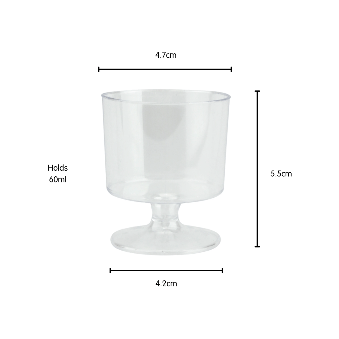 2 Partyware Clear Plastic Reusable Mini Wine Tasting Glasses 60ml Pack of 40, 2 of 3