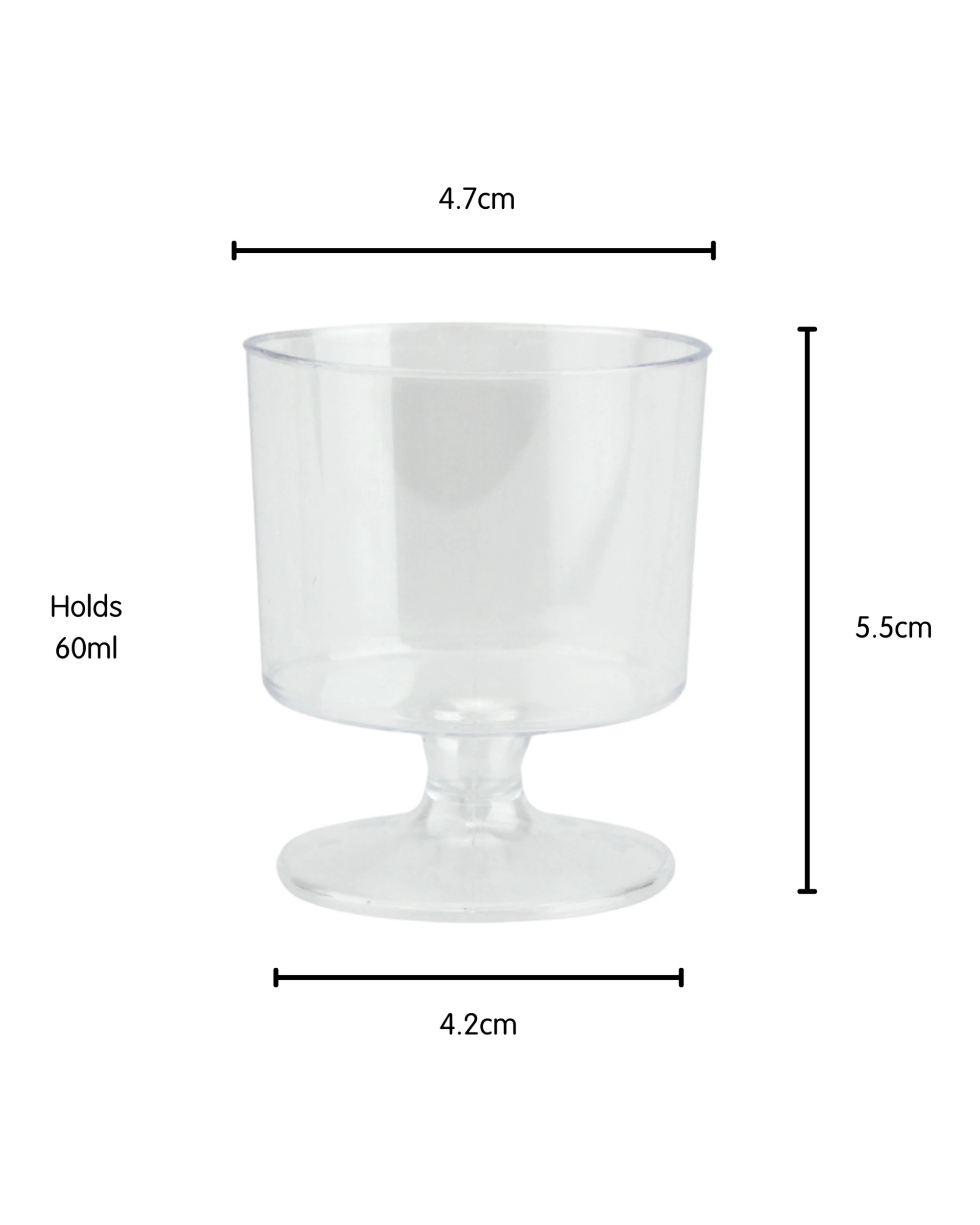 2 Partyware Clear Plastic Reusable Mini Wine Tasting Glasses 60ml Pack of 40, 2 of 3