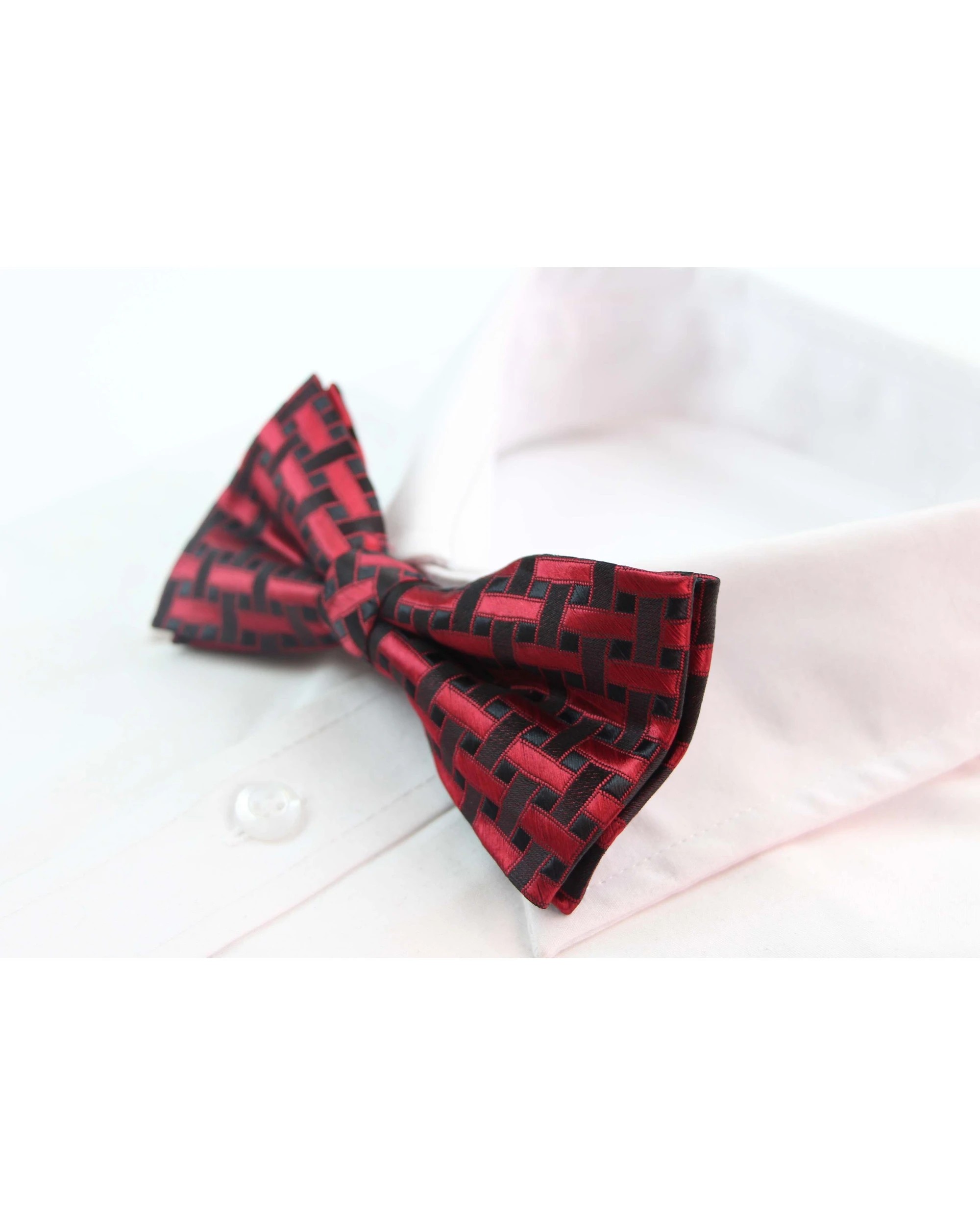 1 Zasel Mens Black & Red Tetris Patterned Bow Tie - Multi, 1 of 4