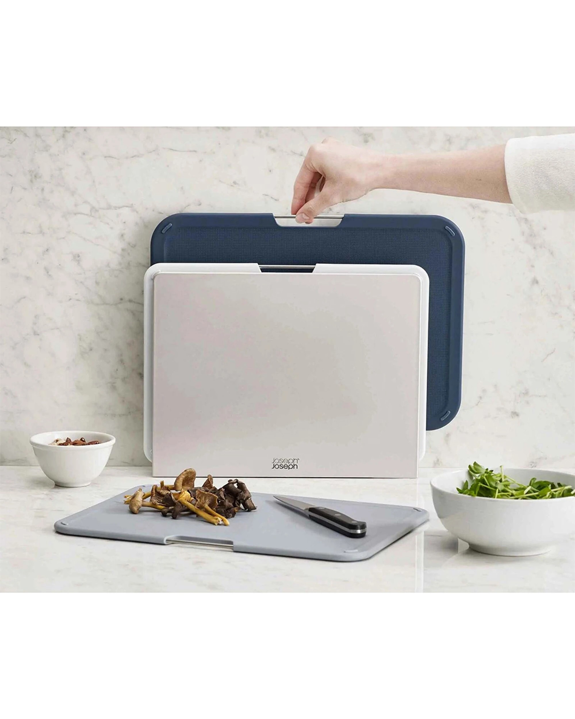 4 Joseph Joseph 3pc Nest Chopping Board Set With Storage Large Set - Grey, 4 of 4