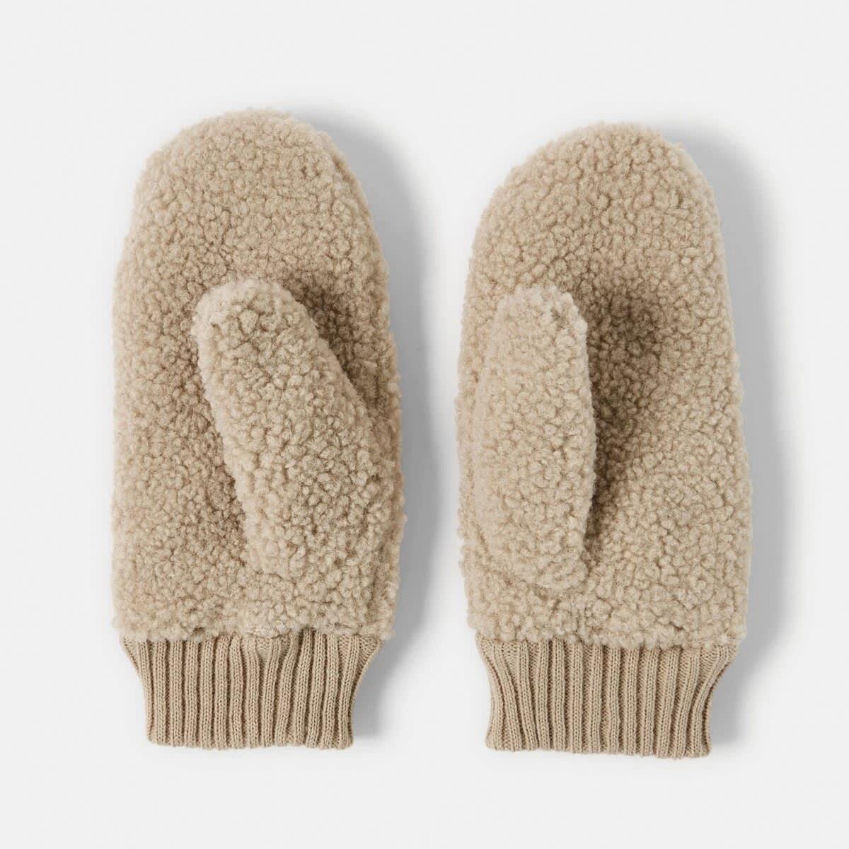 2 Teddy Rib Gloves Bone Beige, 2 of 4