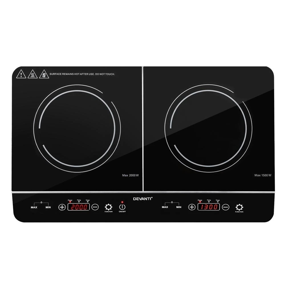 1 Devanti Induction Cooktop 60cm Portable Cooker - Black, 1 of 6