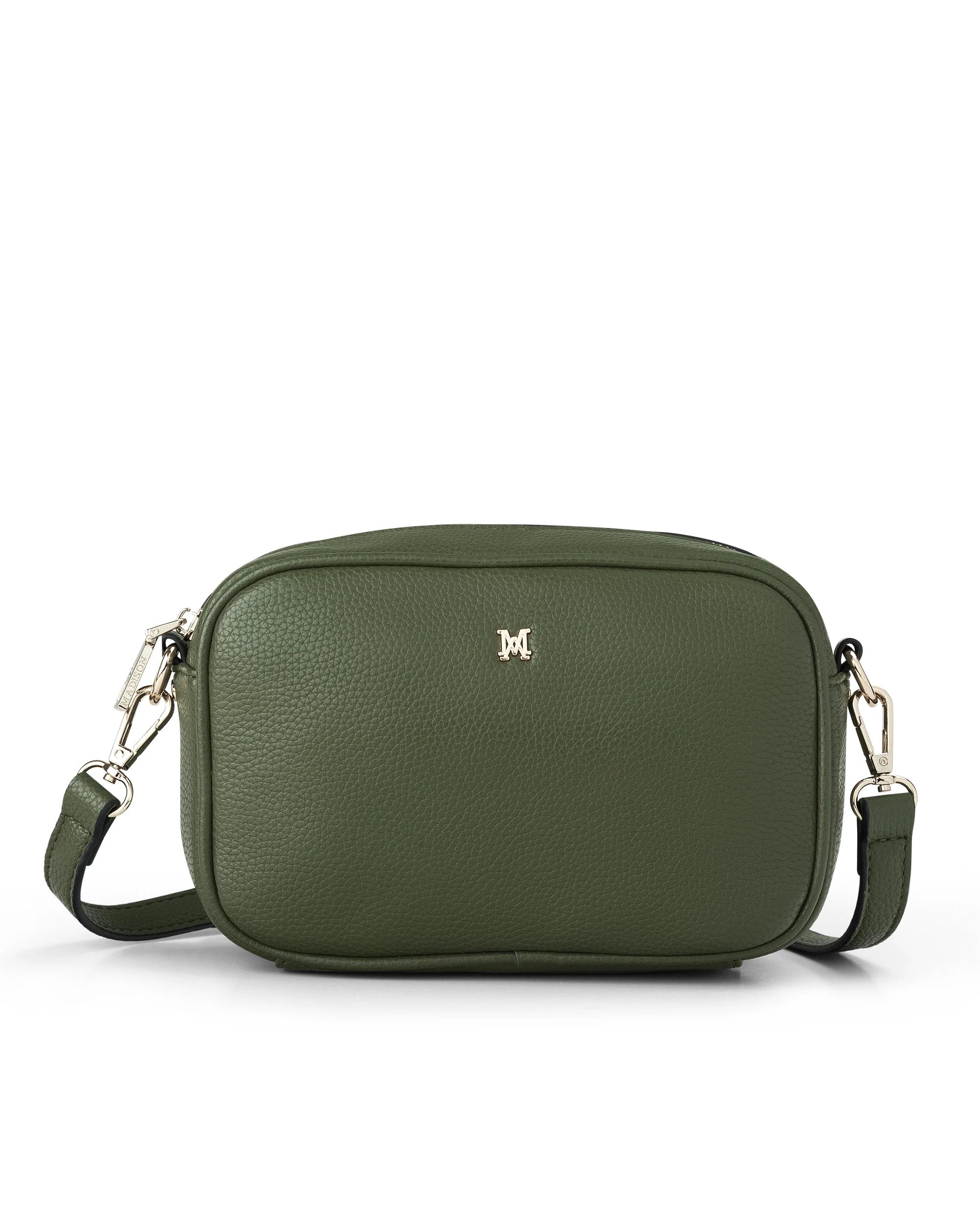 4 Madison Accessories Monica Camera Crossbody Bag with 2 Straps OLIVE GREEN, 4 of 6