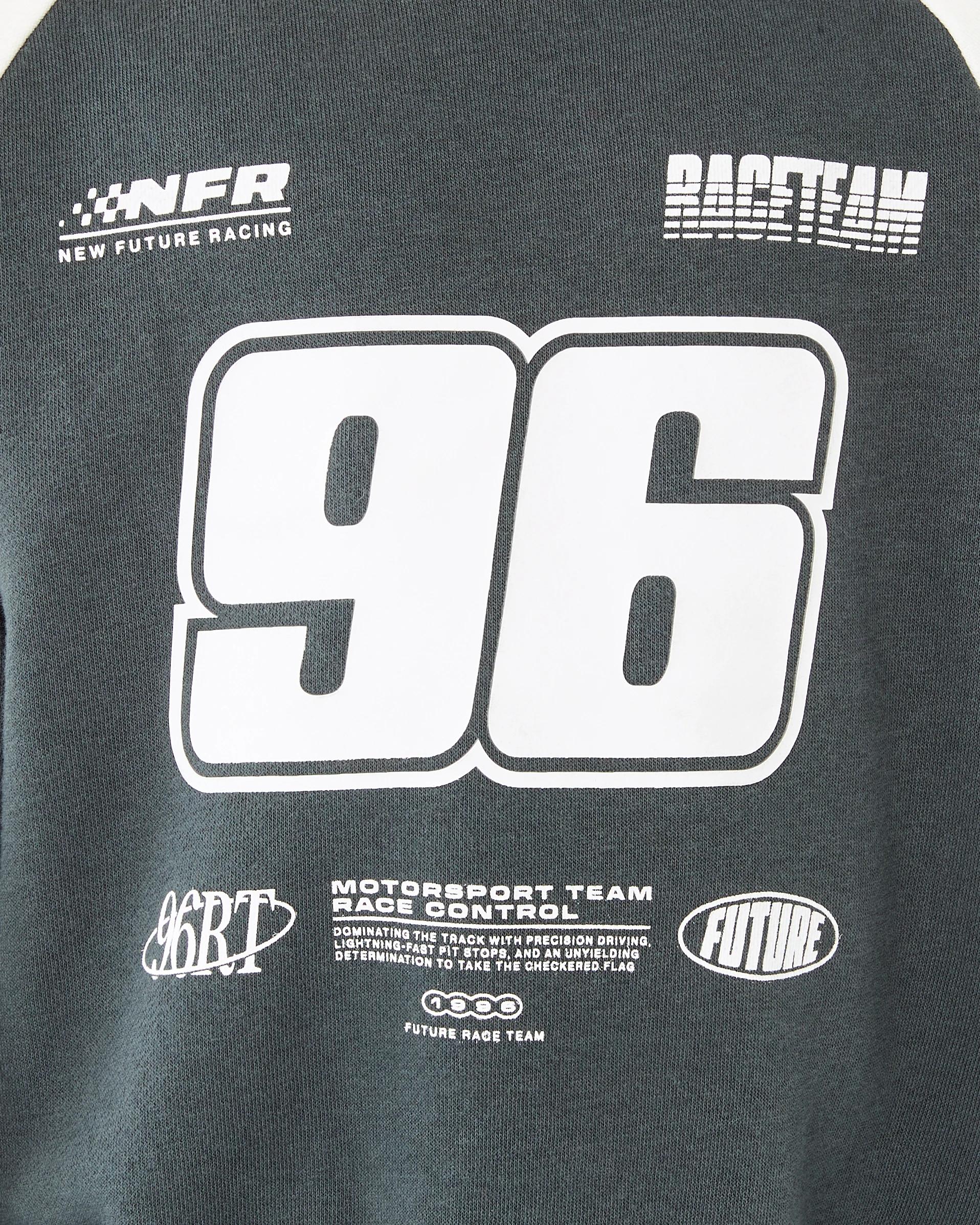 5 Oversized Crew Neck Sweatshirt Grey Moto, 5 of 9