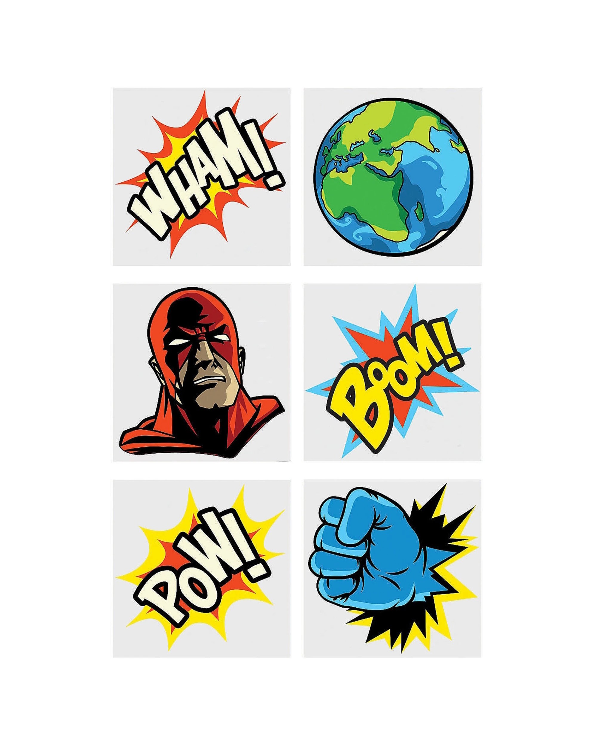 1 Fun Express Comic Superhero Tattoos Pack of 72 - Multi, 1 of 1