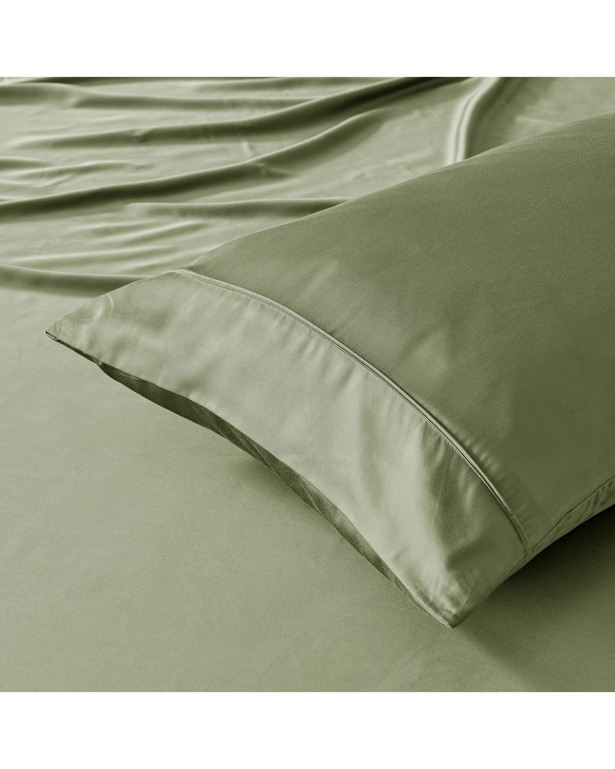 2 Natural Home 400TC 100% Bamboo Sateen Fitted Sheet Set - King Bed - Eucalyptus, 2 of 5